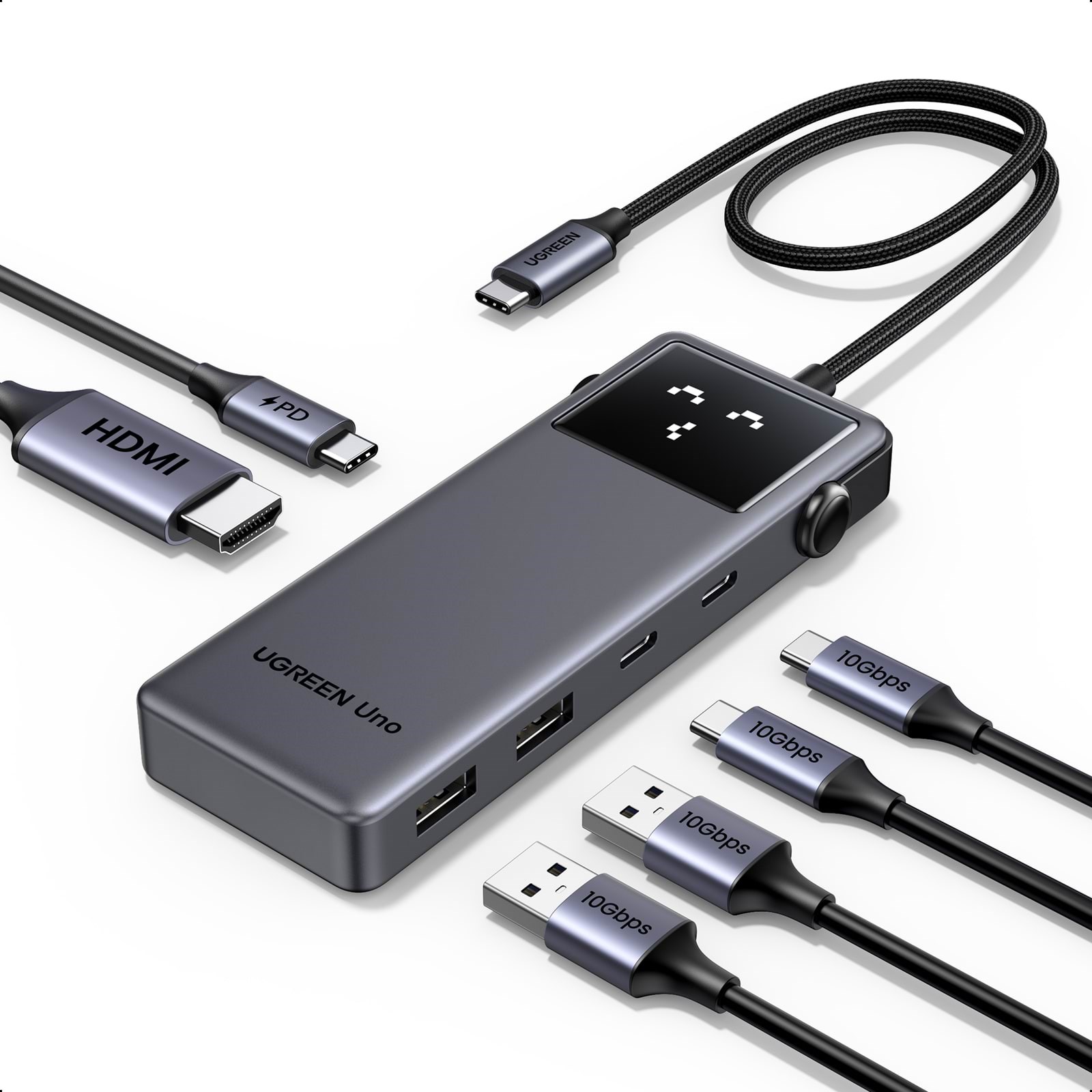 Ugreen Uno 6-in-1 Usb-c Hub Usb-hubs - 6 - Grau - Usb Hubs