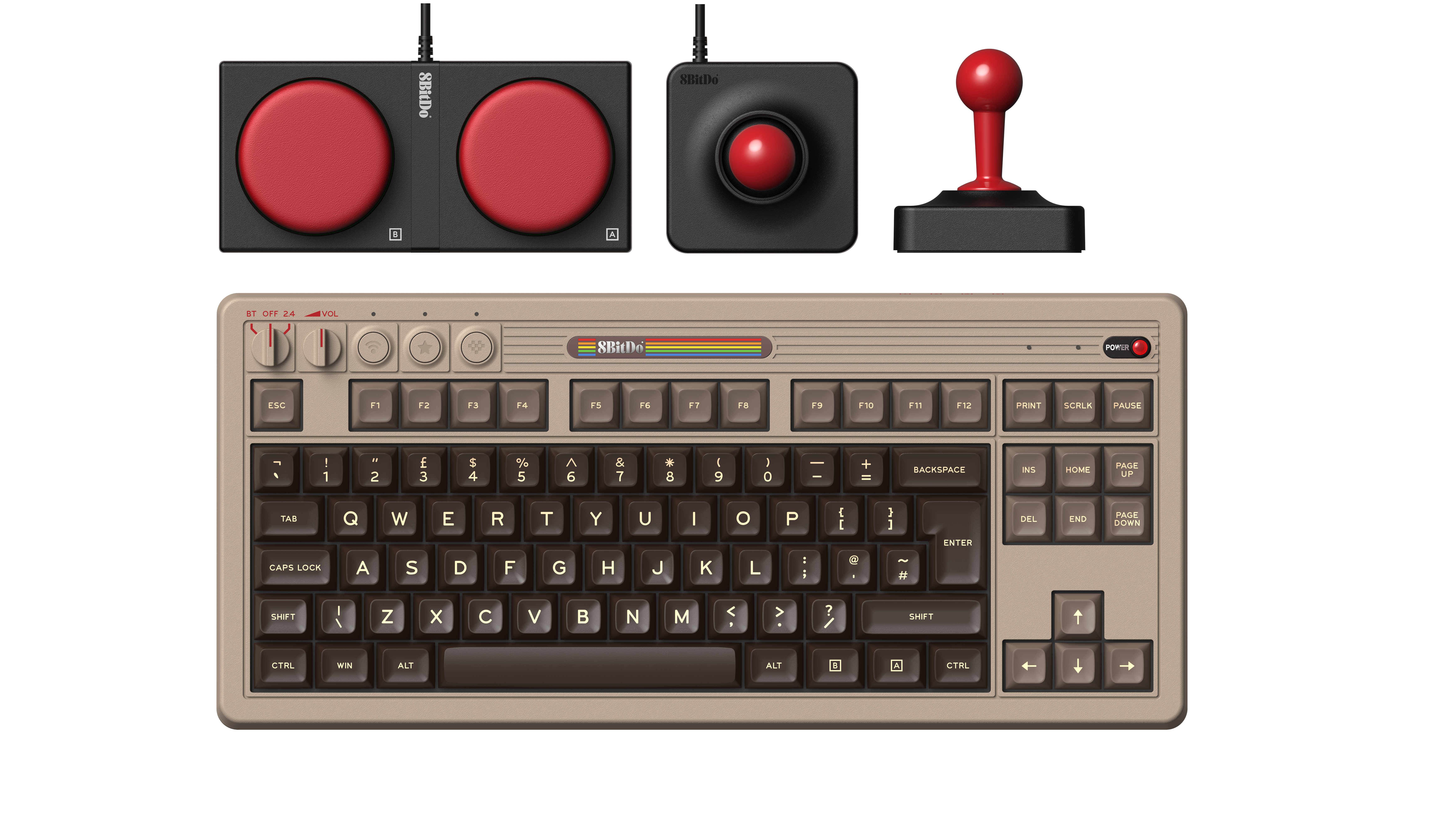 8bitdo Retro Mechanical Keyboard - C64 Edition - Iso - 80% - Englisch (UK) - Beige - Tastaturen Ret00489