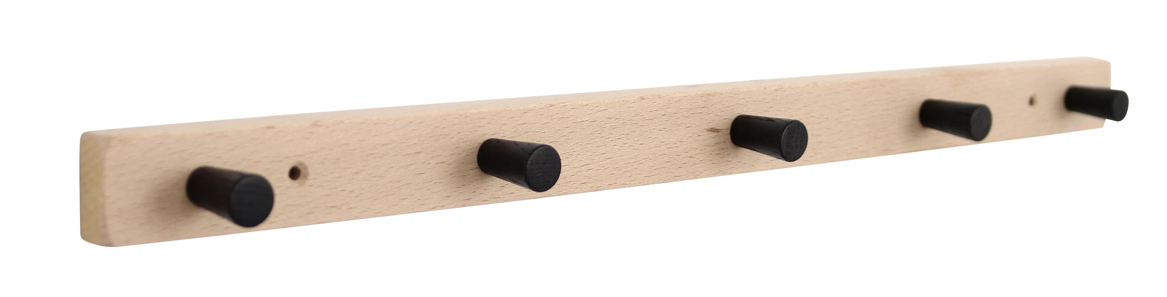 Home>it Coat Rack With 5 Hooks 50 cm Natural/black Hook Beech - Werkzeugkisten Aufbewahrungssysteme 12294