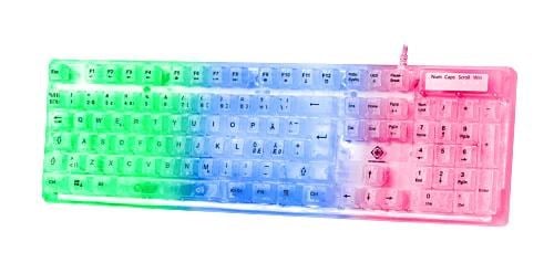 Deltaco Gaming Dk250 Transparent Membrane Keyboard - Gaming Tastatur - Full-size - Nordic Iso - Transparent - Tastaturen Gam-181-t