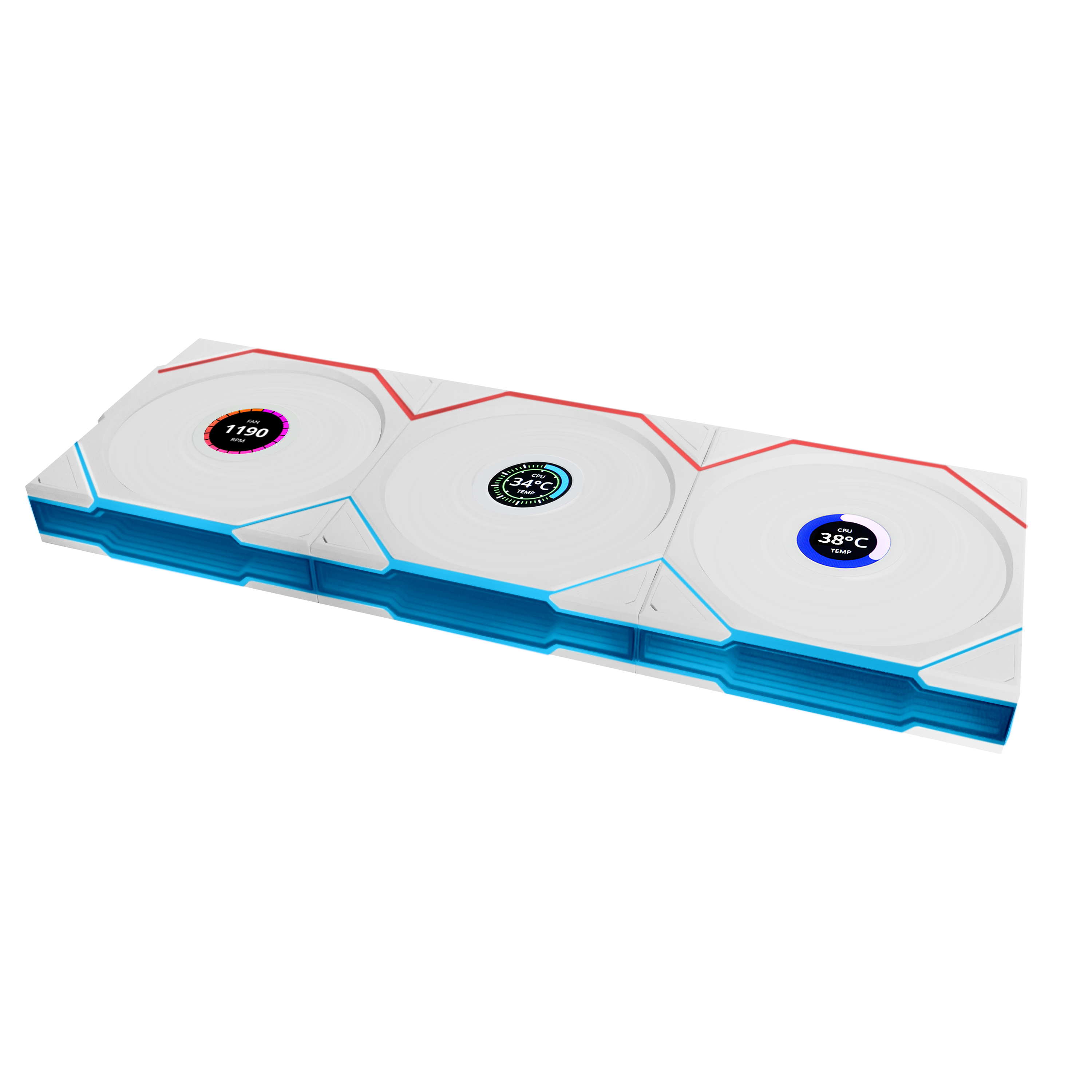 Lian Li Uni Fan TL Wireless Lcd 3 Pack - Gehäuselüfter - 120mm - Weiß Mit Rgb Led - 33 Dba - Gehaeuseluefter G99.12tllcd1w3w.00