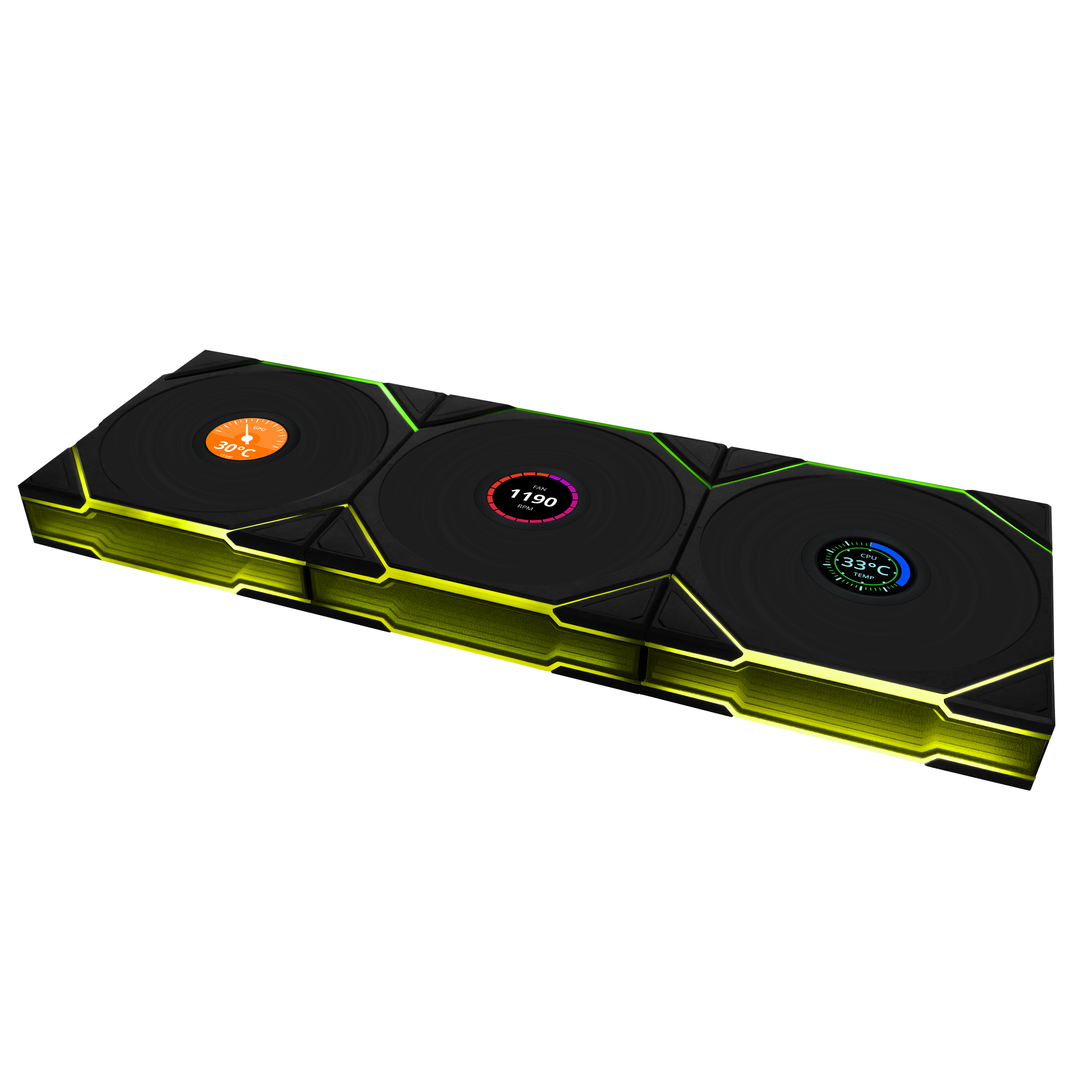 Lian Li Uni Fan TL Wireless Lcd Reverse (3-pack) - Gehäuselüfter - 120mm - Schwarz Mit Rgb Led - 31 Dba - Gehaeuseluefter