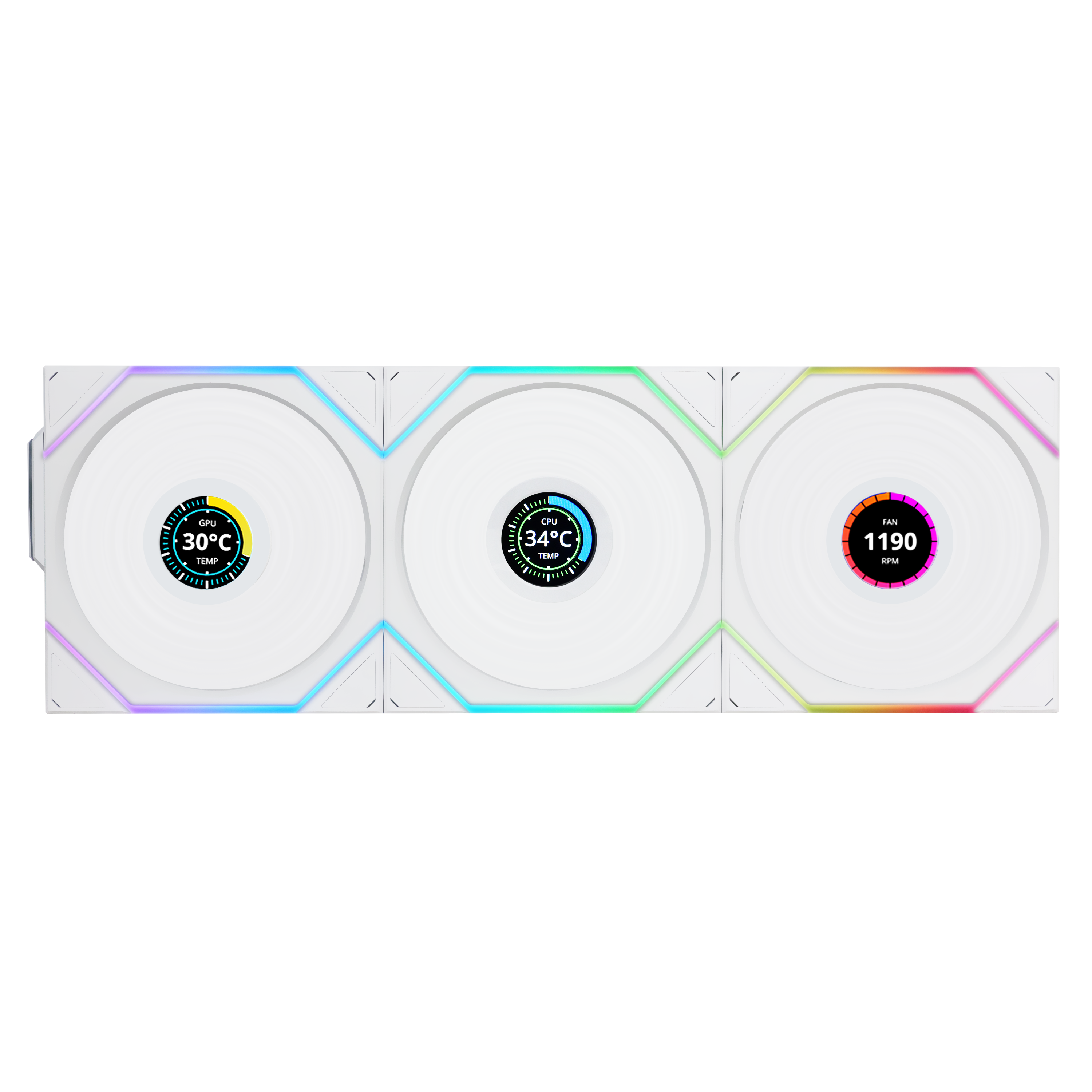 Lian Li Uni Fan TL Wireless Lcd Reverse (3-pack) - Gehäuselüfter - 120mm - Weiß Mit Rgb Led - 31 Dba - Gehaeuseluefter G99.12rtllcd1w3w.00