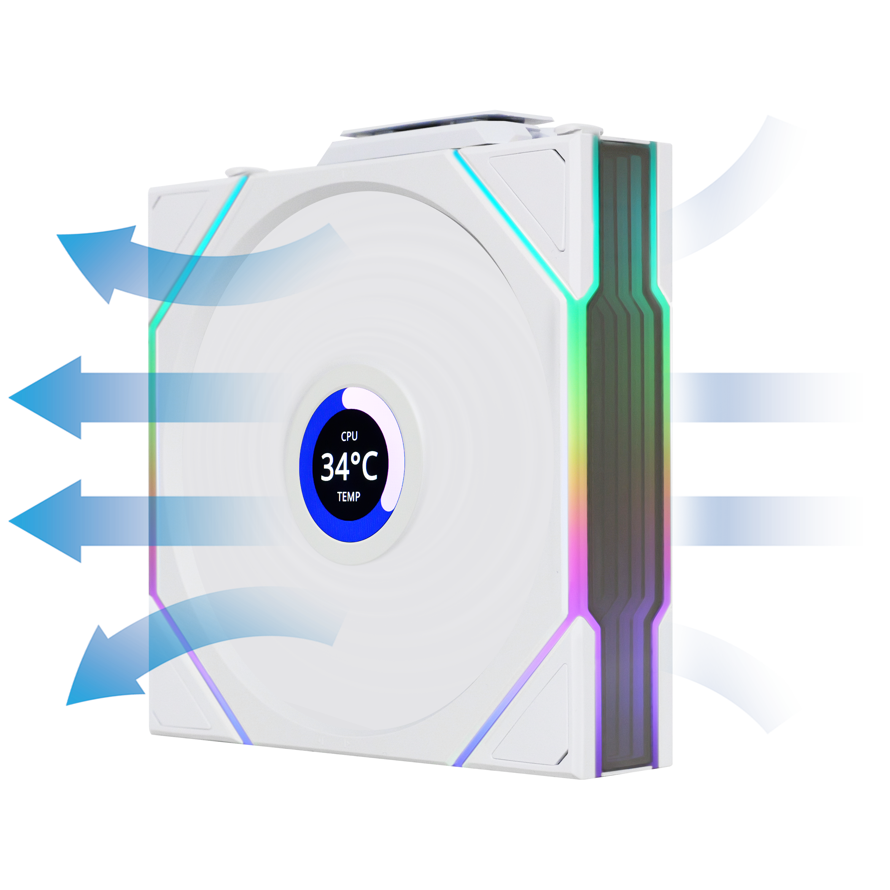 Lian Li Uni Fan TL Wireless Lcd Reverse 3 Pack - Gehäuselüfter - 120mm - Weiß - 33 Dba - Gehaeuseluefter G99.12rtllcd1w3w.00