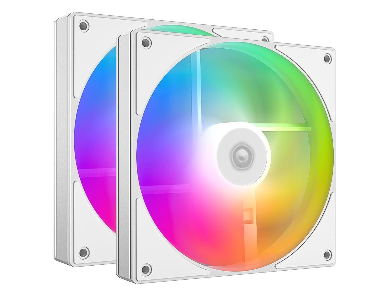 Id-cooling As-140-argb-w (2-pack) - Gehäuselüfter - 140mm - Weiß Mit Rgb Led - 25 Dba - Gehaeuseluefter As-140-argb-w Duet