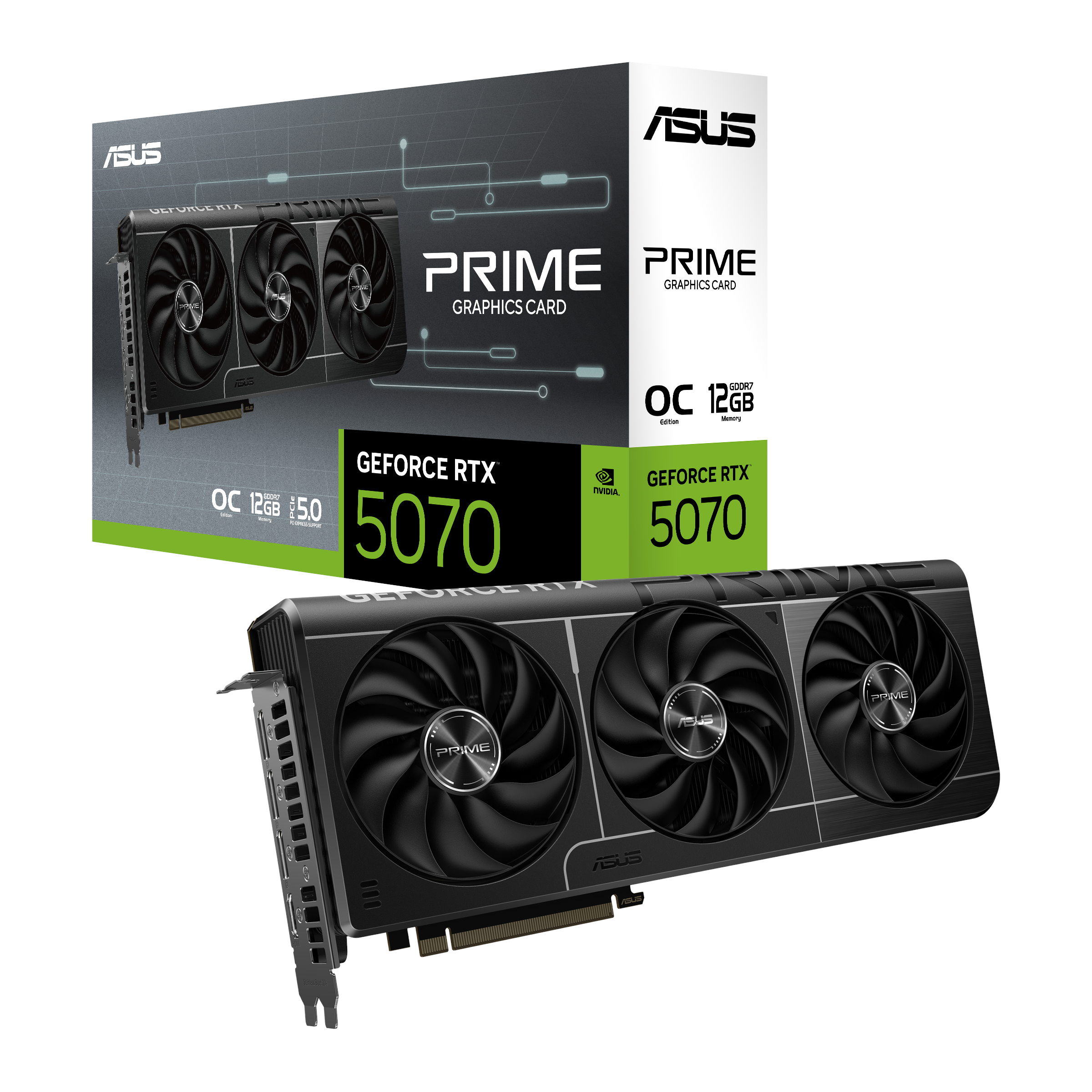 Asus Geforce Rtx 5070 Prime OC - 12gb Gddr7 Ram - Grafikkarte Schwarz 90yv0m10-m0na00