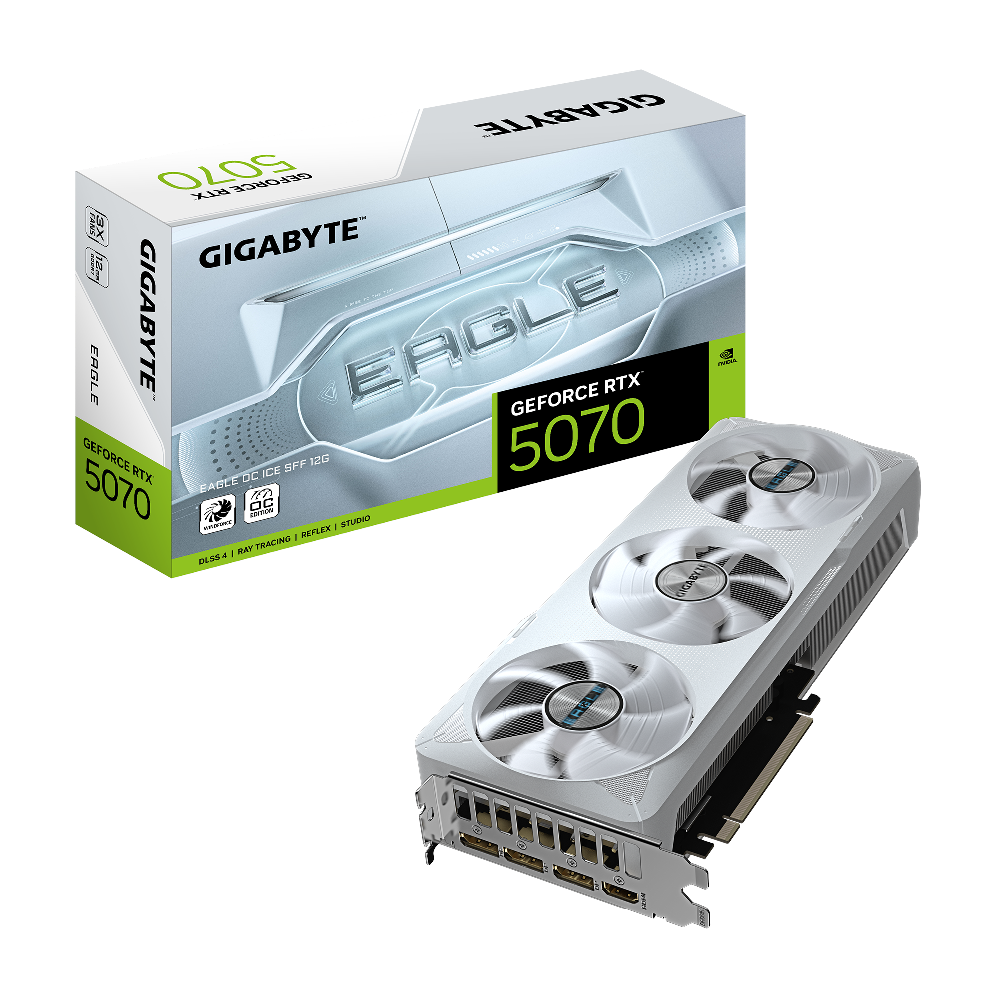 Gigabyte Geforce Rtx 5070 Eagle OC Ice - 12gb Gddr7 Ram - Grafikkarte Weiß Gv-n5070eagleoc Ice-12gd