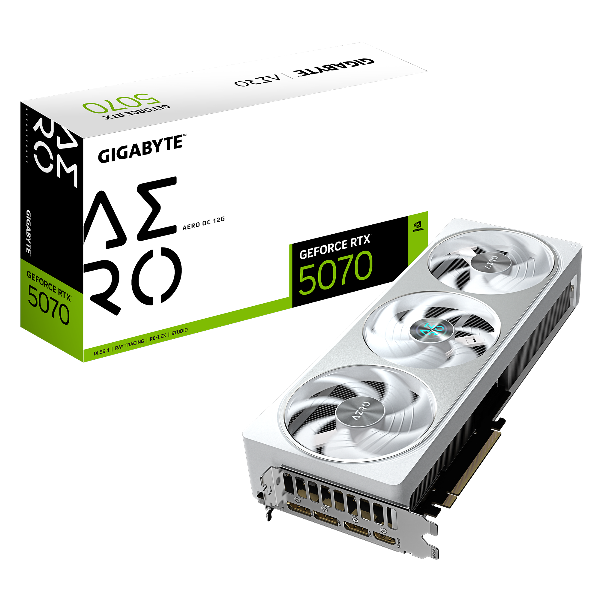 Gigabyte Geforce Rtx 5070 Aero OC - 12gb Gddr7 Ram - Grafikkarte Weiß Gv-n5070aero Oc-12gd