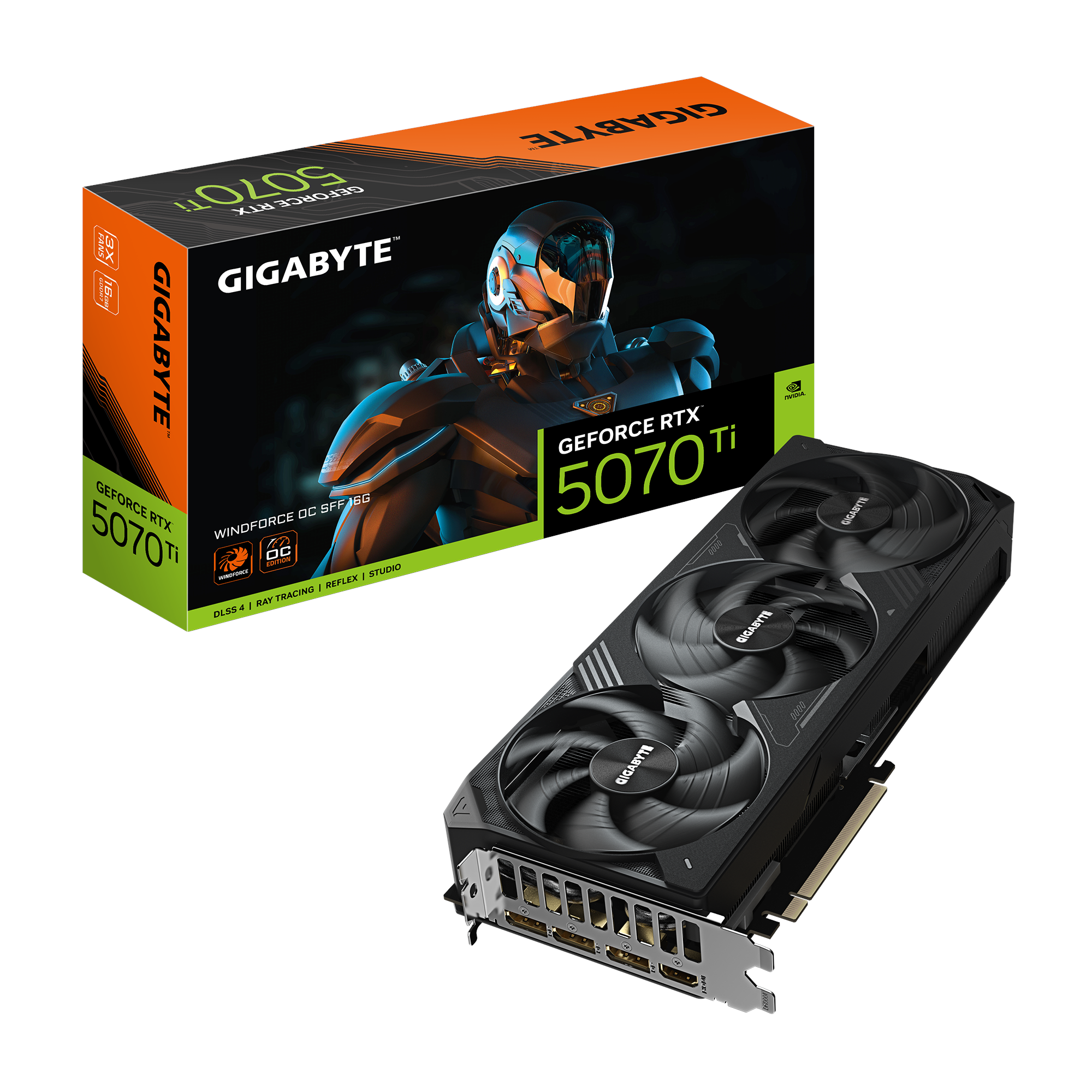 Gigabyte Geforce Rtx 5070 Ti Windforce 3 OC - 16gb Gddr7 Ram - Grafikkarte