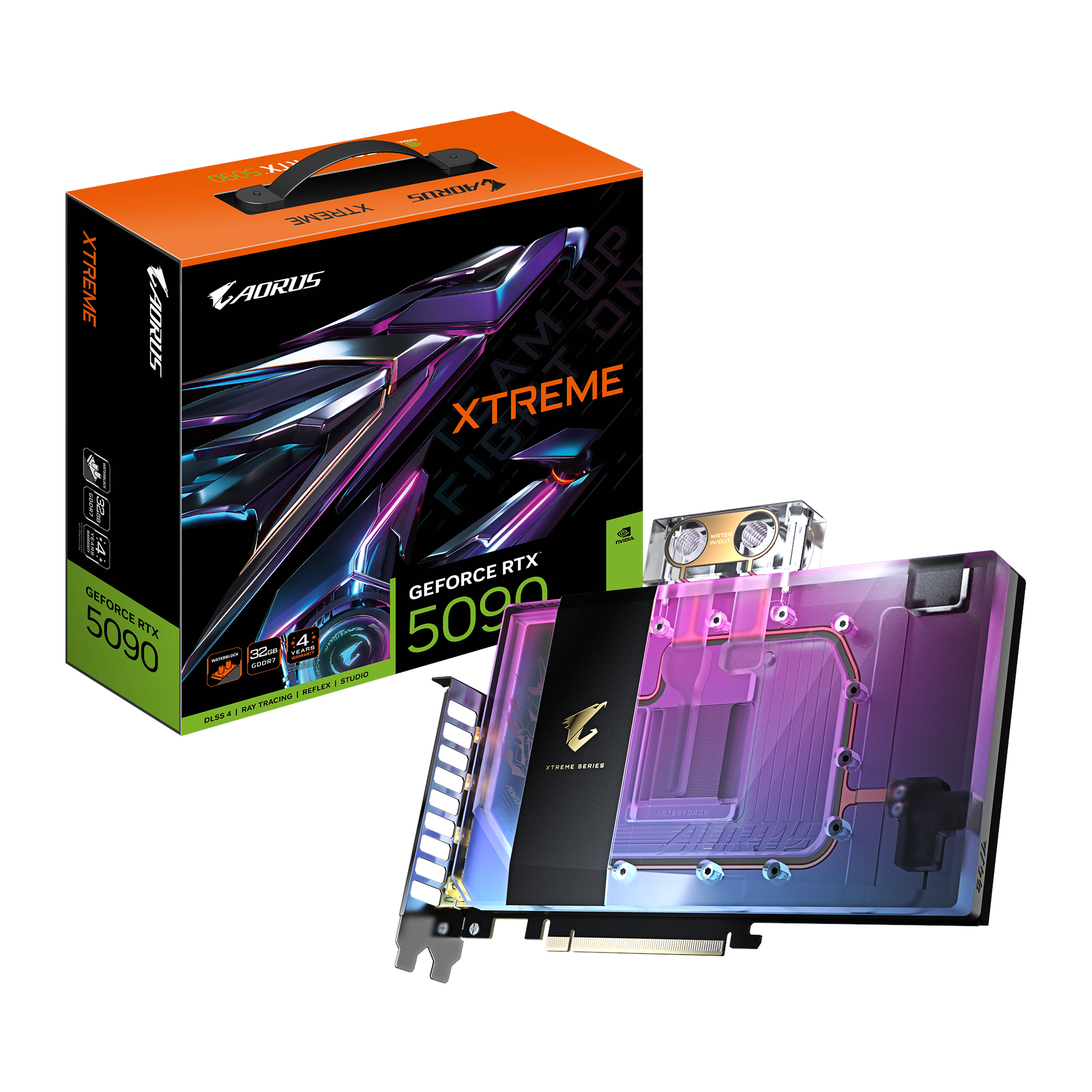Gigabyte Geforce Rtx 5090 Aorus Xtreme Waterforce WB - 32gb Gddr7 Ram - Grafikkarte Schwarz Gv-n5090aorusx Wb-32gd