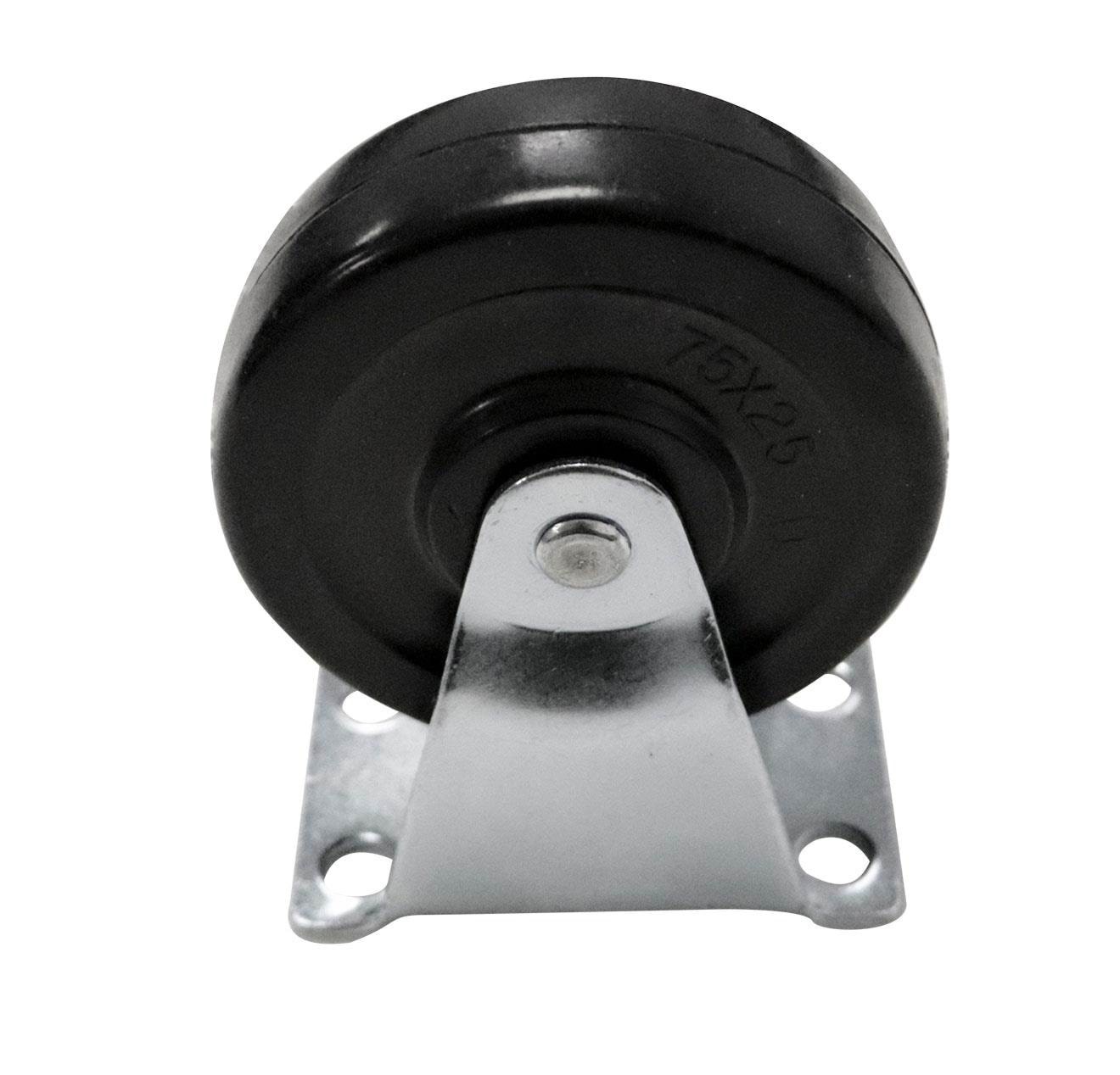 Home>it Fixed Furniture Wheel 75 mm Black Plastic - Halterungen Scharniere 5708614112687