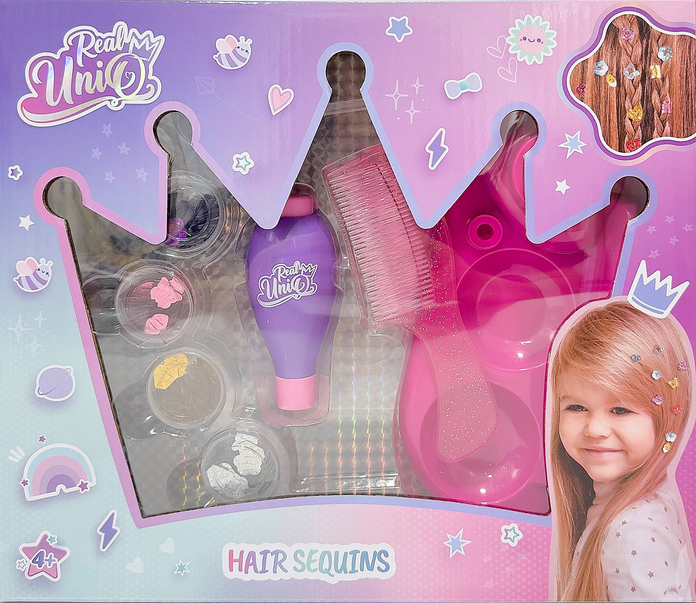Real Uniq Hair Sequins & Station - Spielzeug 30538