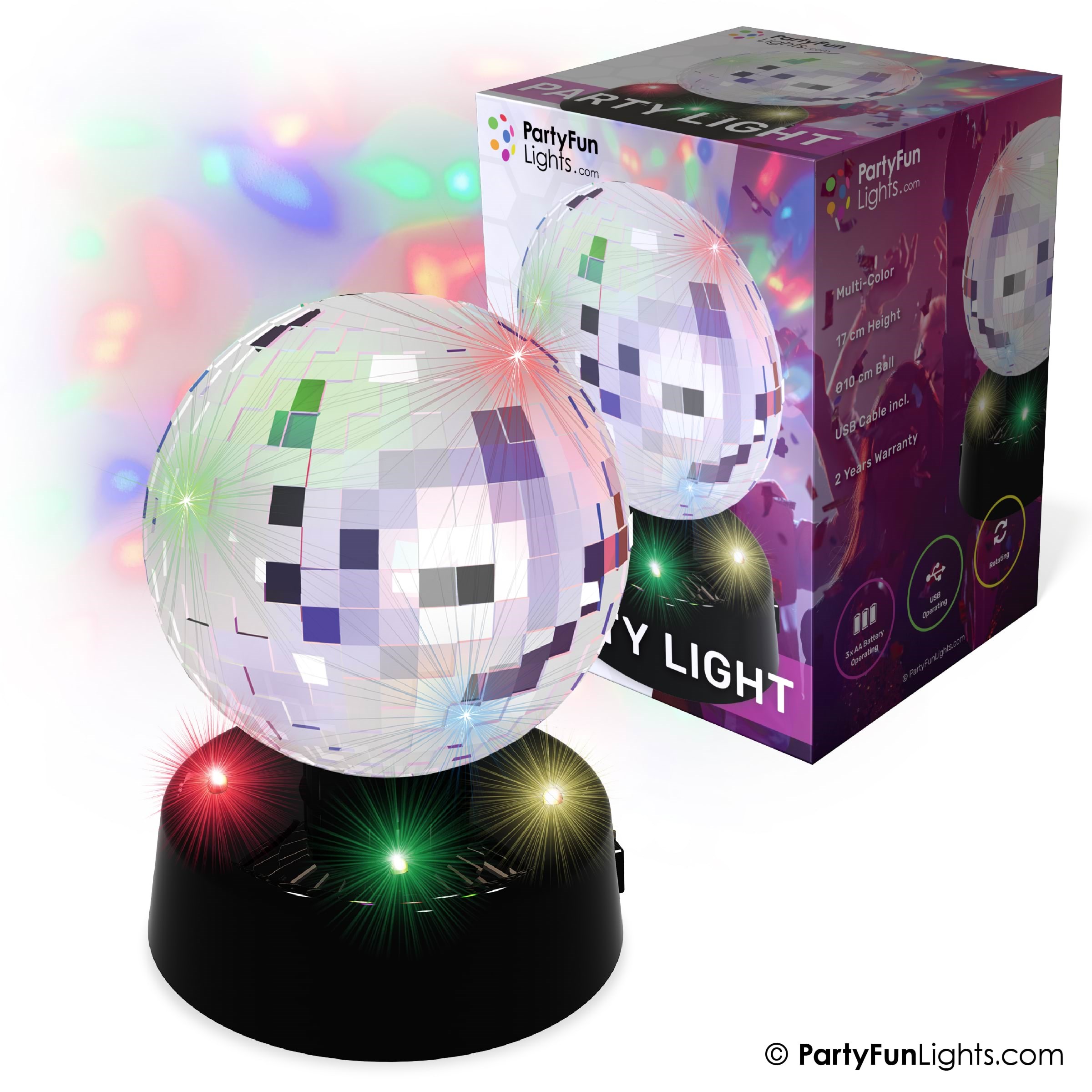 Party Funlight Spejlkugle Lampe Ø: 10cm - Musik