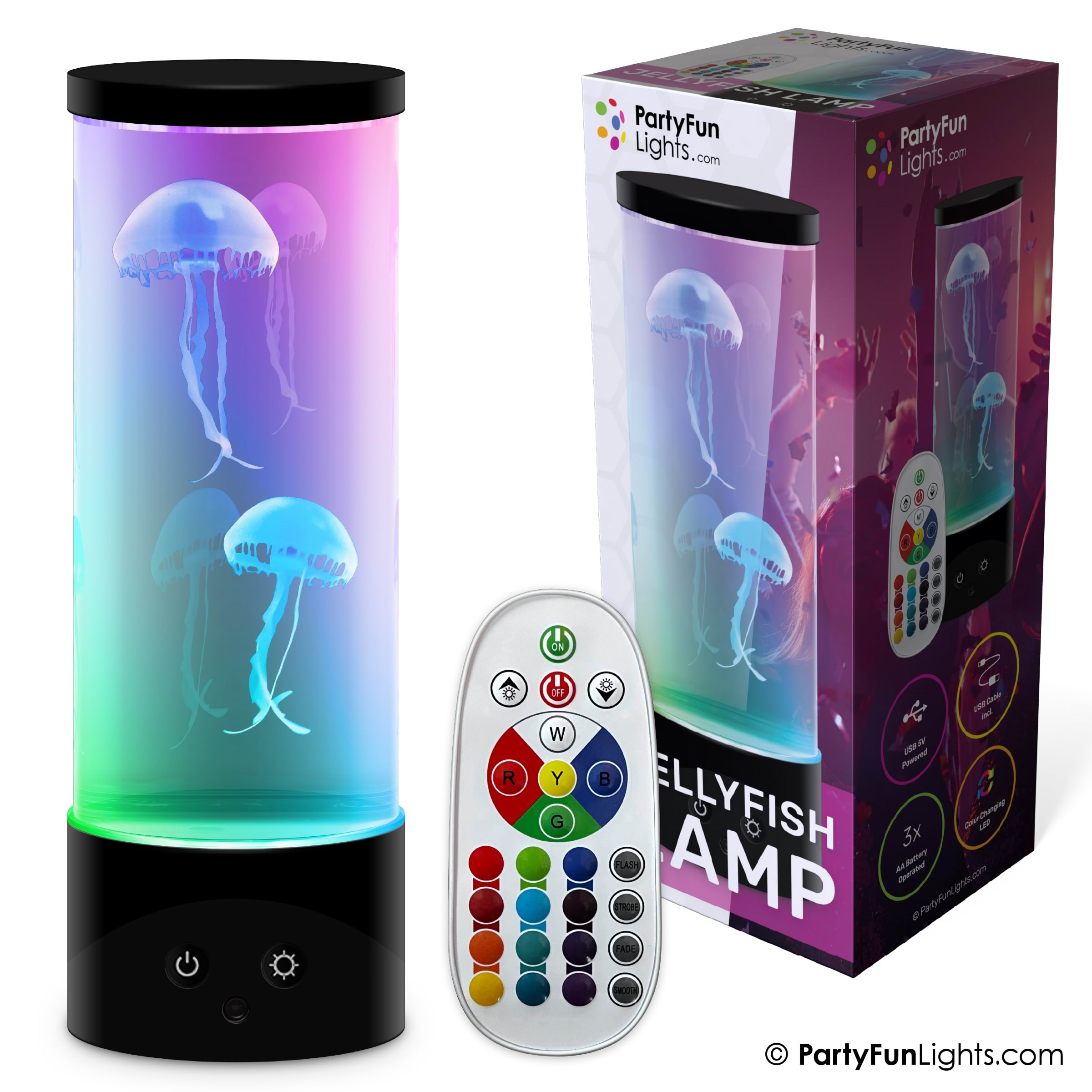 Party Funlight Gople Lampe Med Fjernbetjening H: 30cm - Musik
