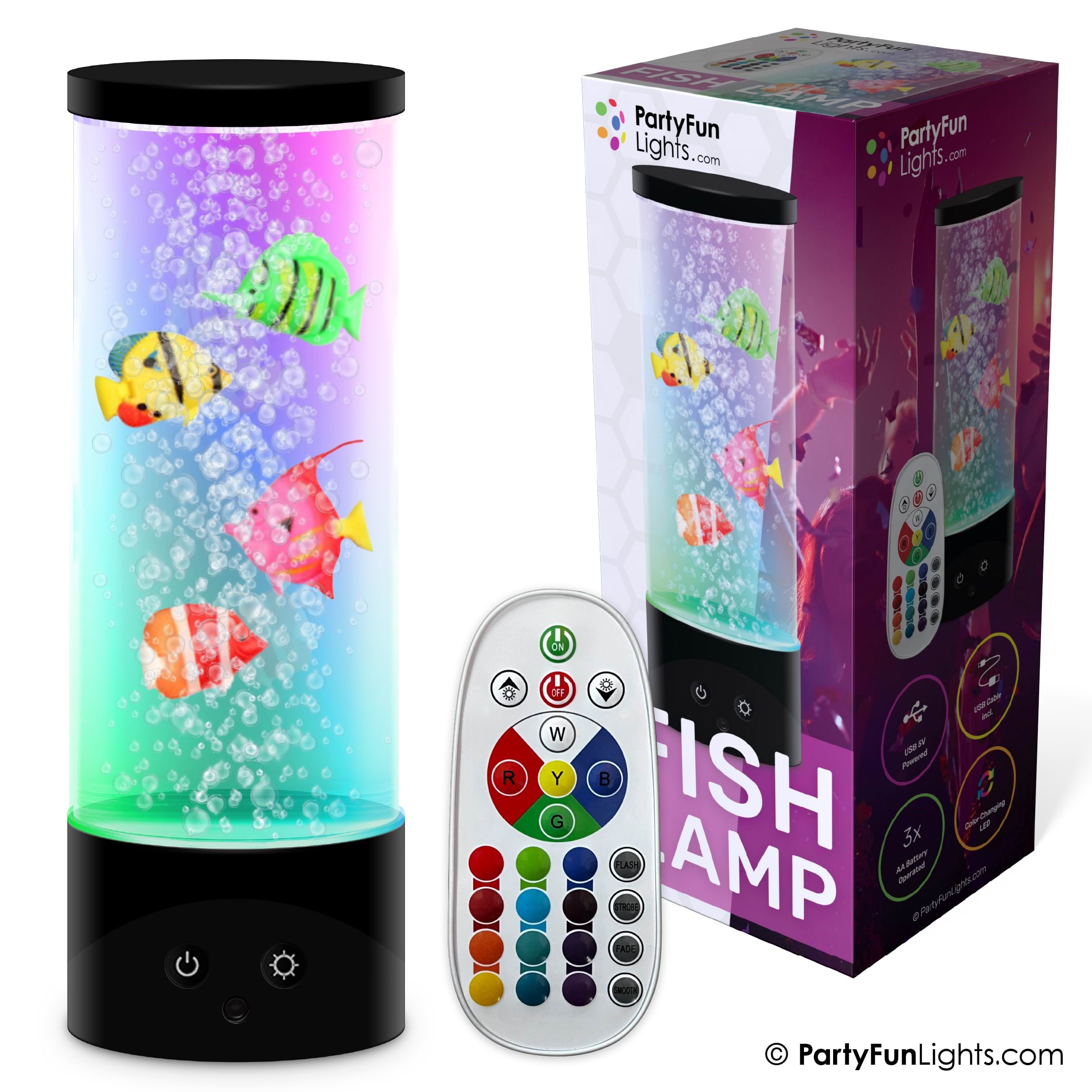Party Funlight Fiske Lampe Med Fjernbetjening H: 28cm - Musik 605404