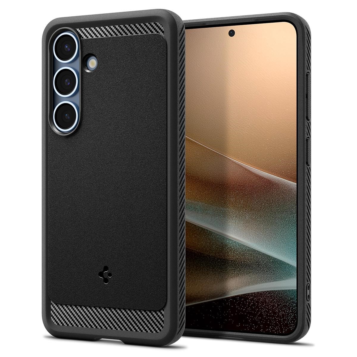 Spigen Rugged Armor Magsafe - Matte Black - Samsung Galaxy S25 - Handys Cover Cases