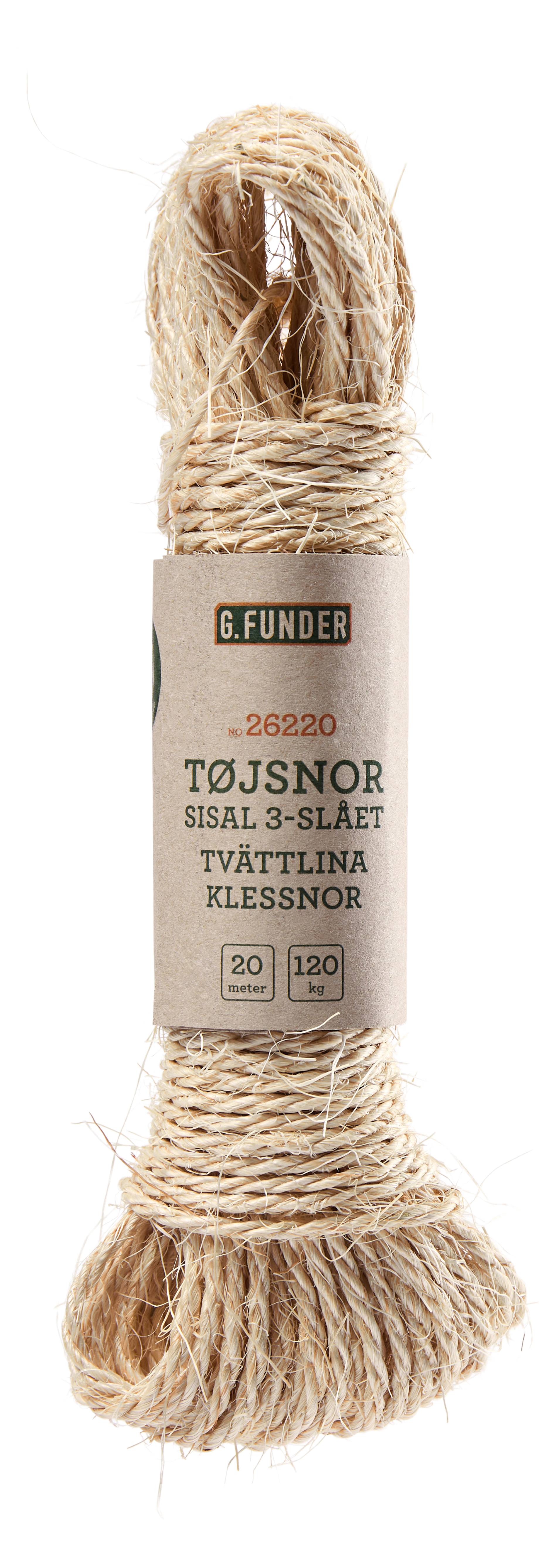 G.Funder Clothesline Sisal 3 mm 20 Meters - Reinigung 5701137262204