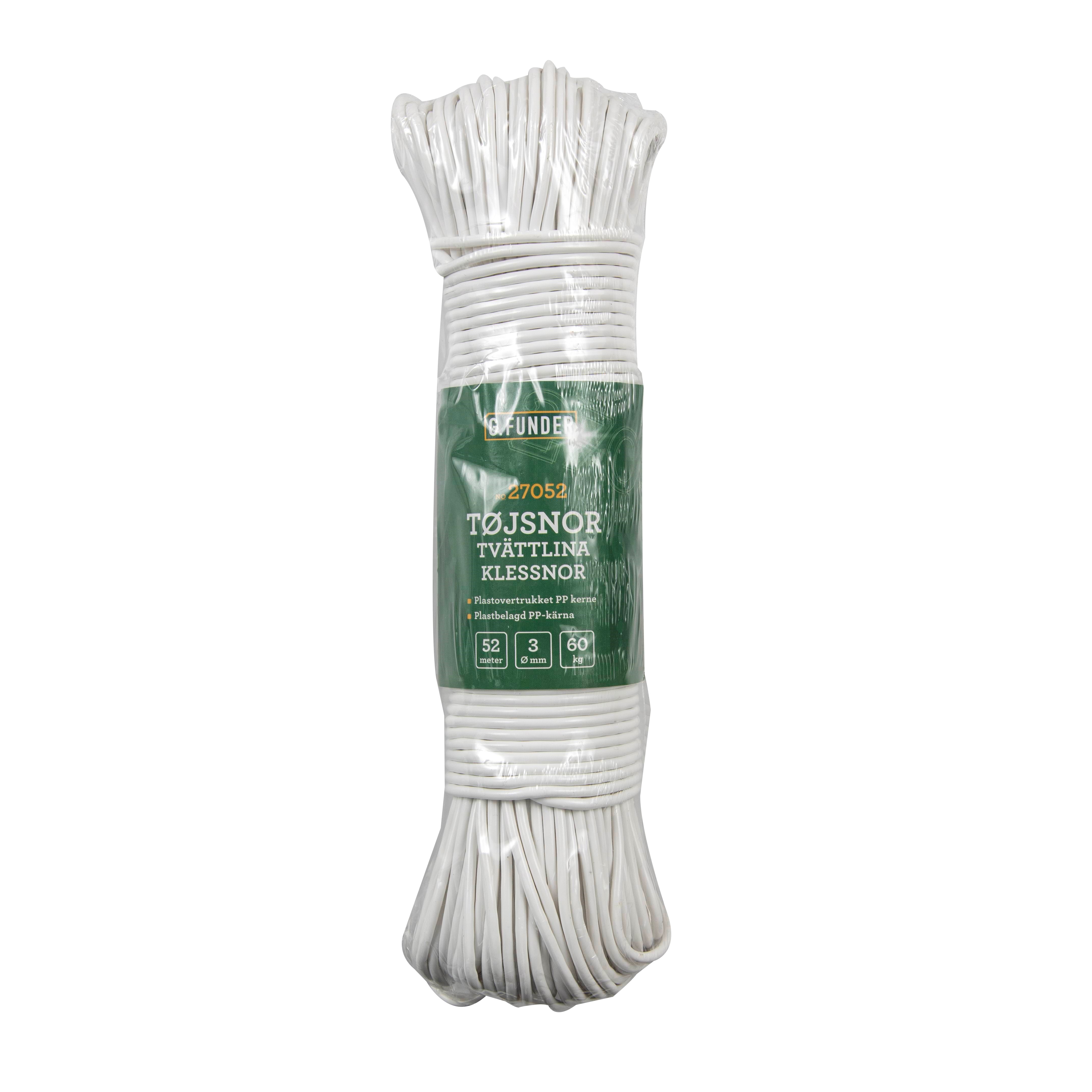 G.Funder Clothesline White Plastic 3 mm 52 Meters - Reinigung