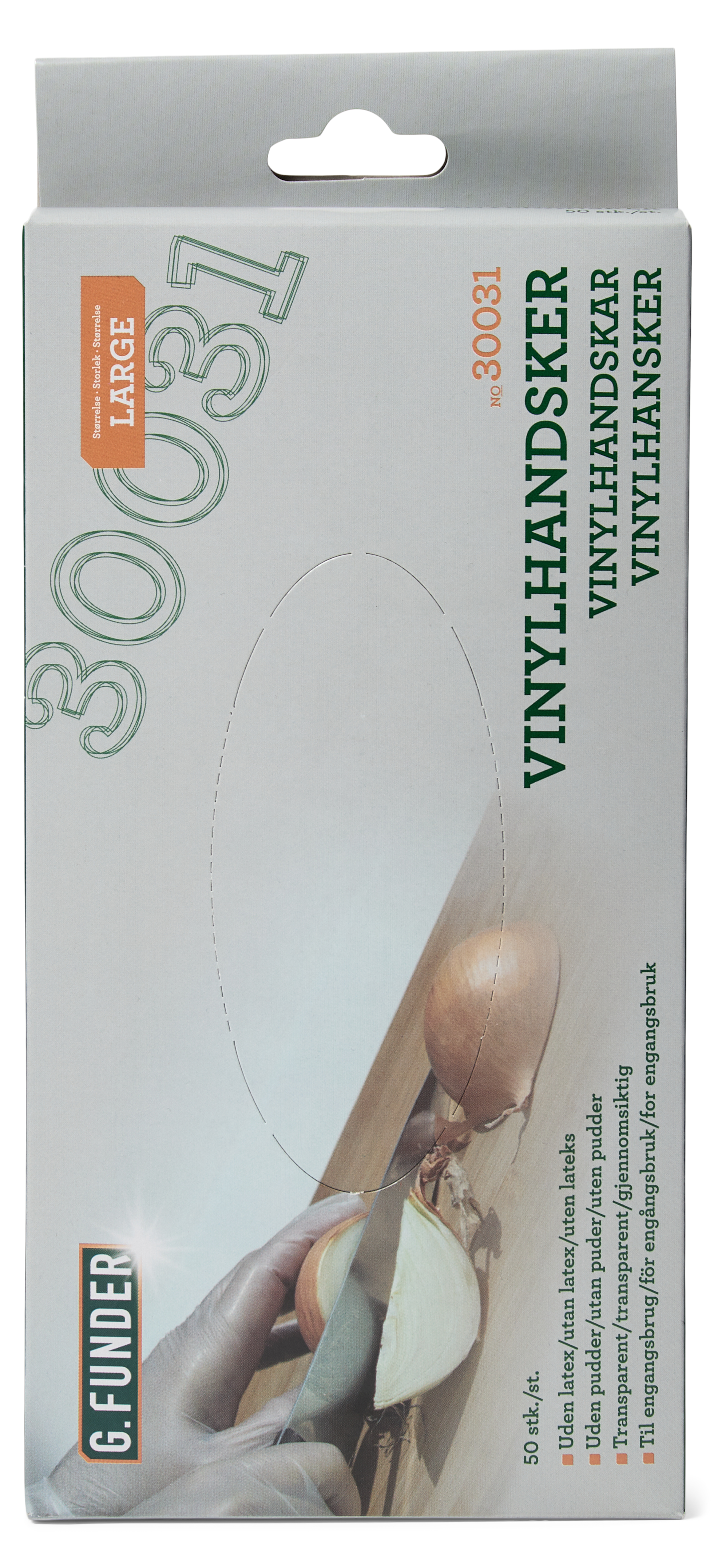 G.Funder Vinyl Gloves Size Large 50 Pcs Per Pack - Reinigung 5701137300319