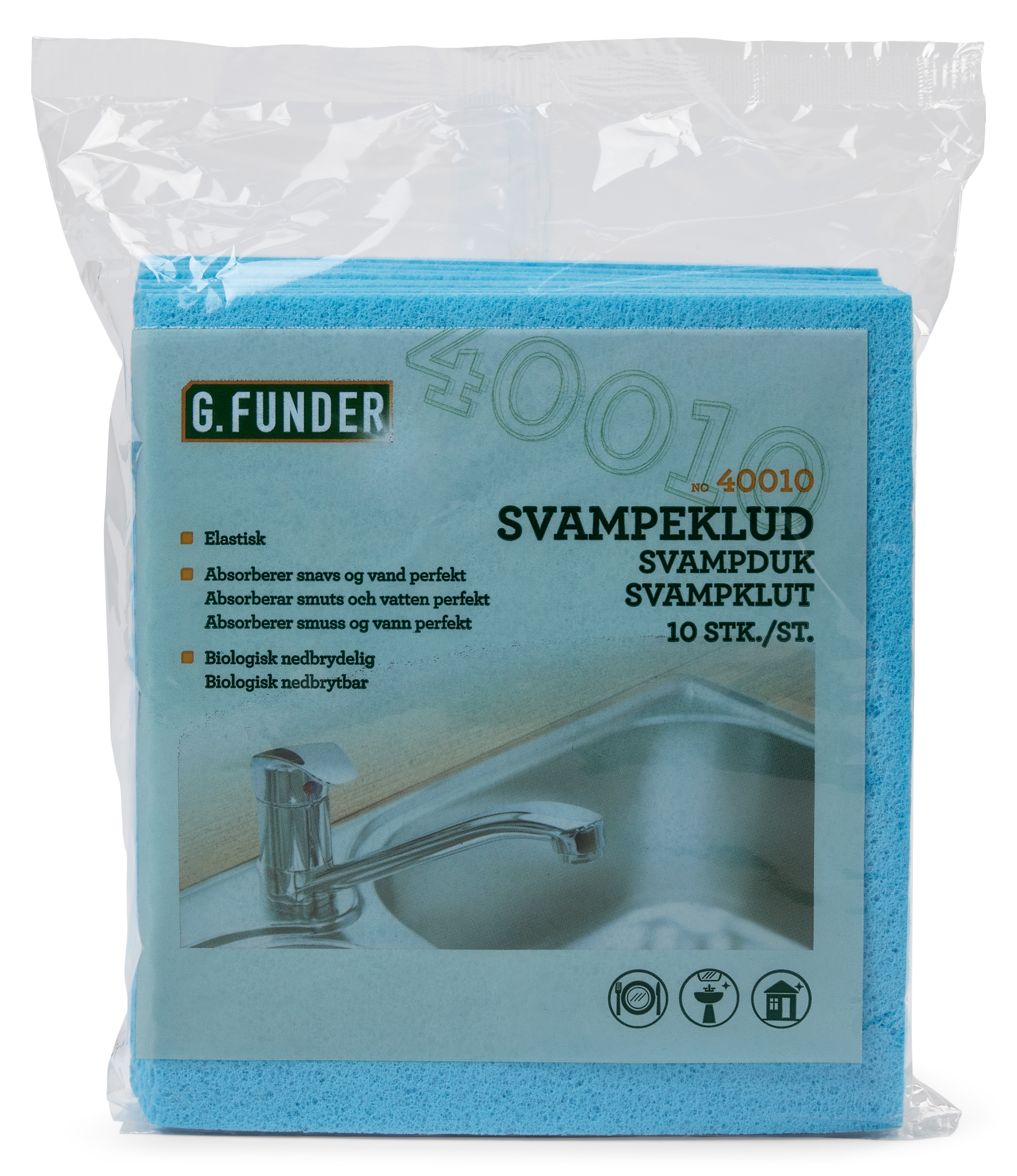G.Funder Sponge Cloths Damp 10 Pcs. - Reinigung