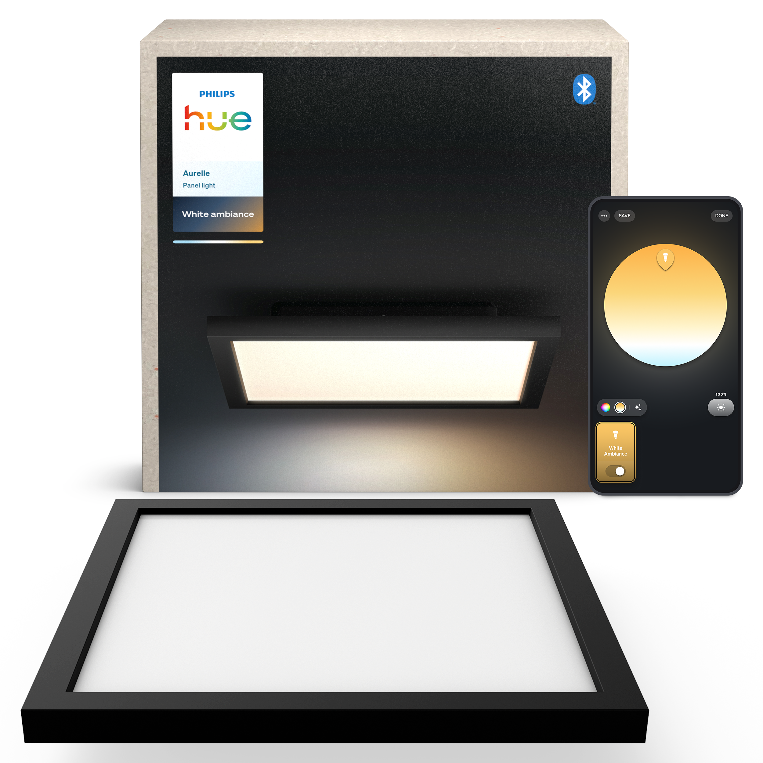 Philips Hue Aurelle Panel Square Black - Smart Home