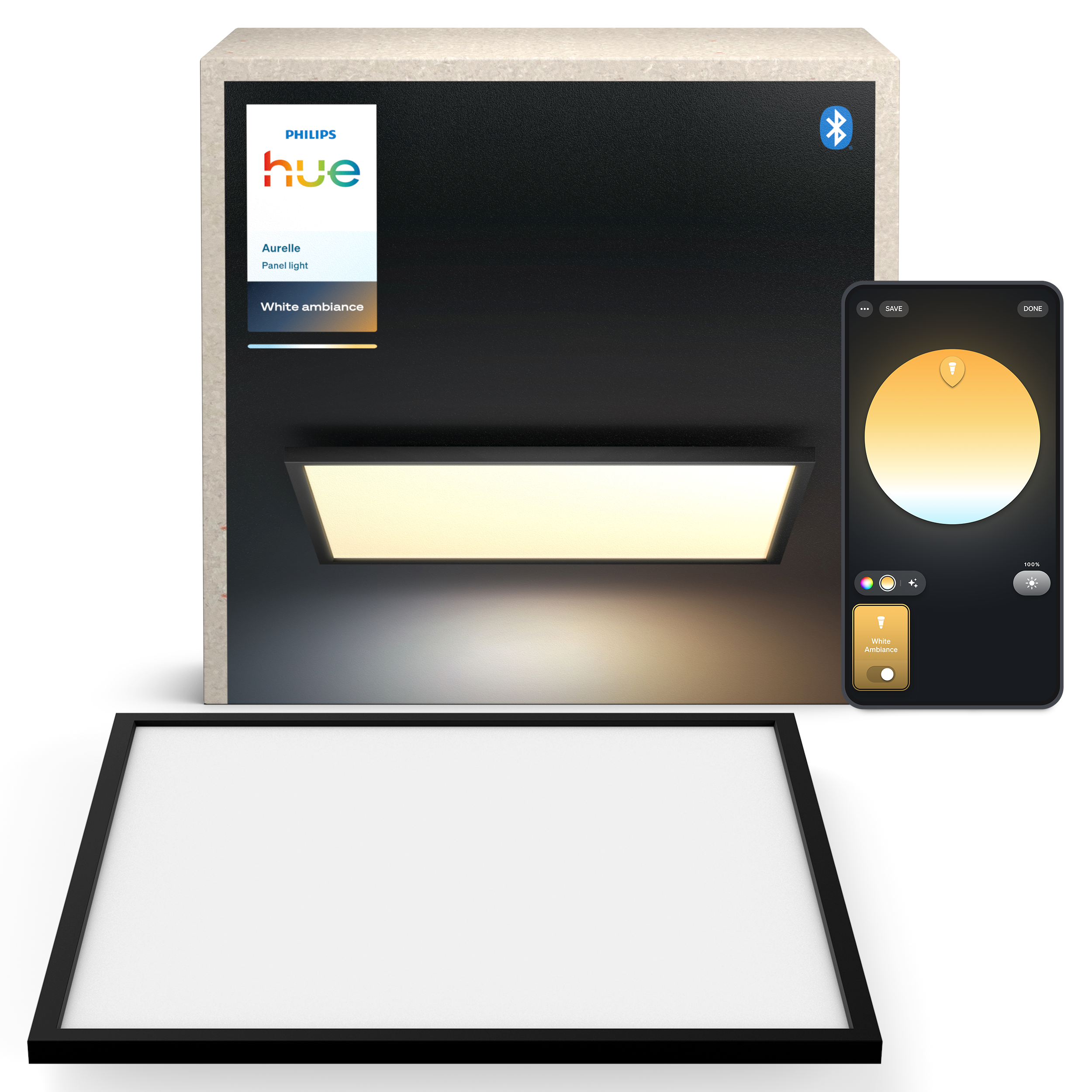 Philips Hue Aurelle Panel Square XL Black - Smart Home 929003597602