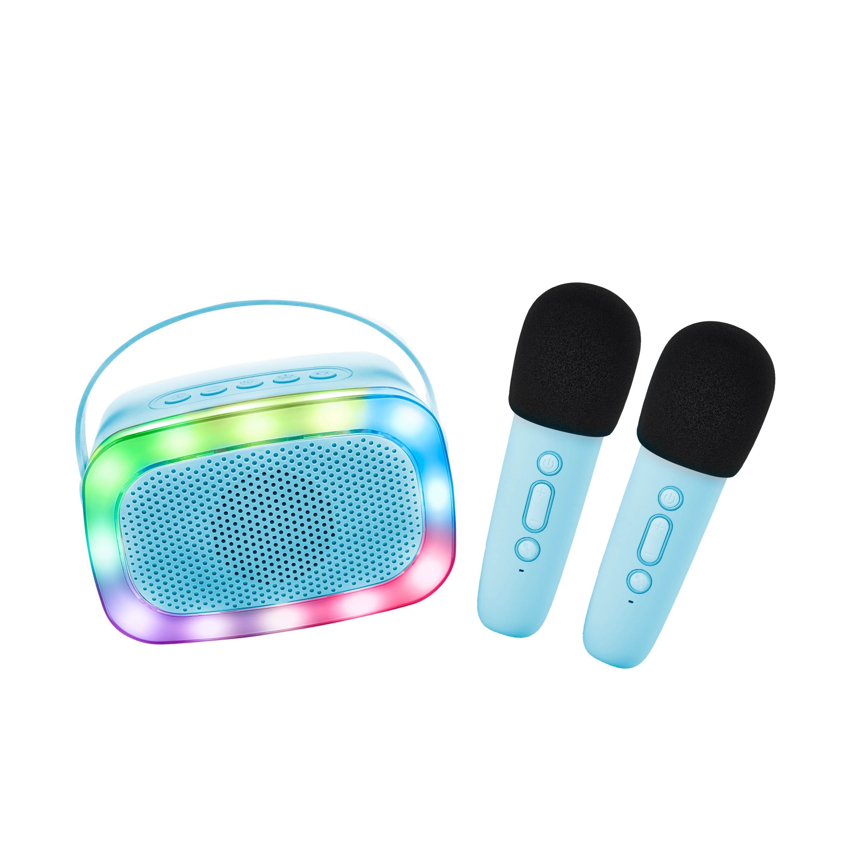 Lalarma Karaoke With Lights And Two Microphone - B - Musik Lalar-karatwo-wlights-blue