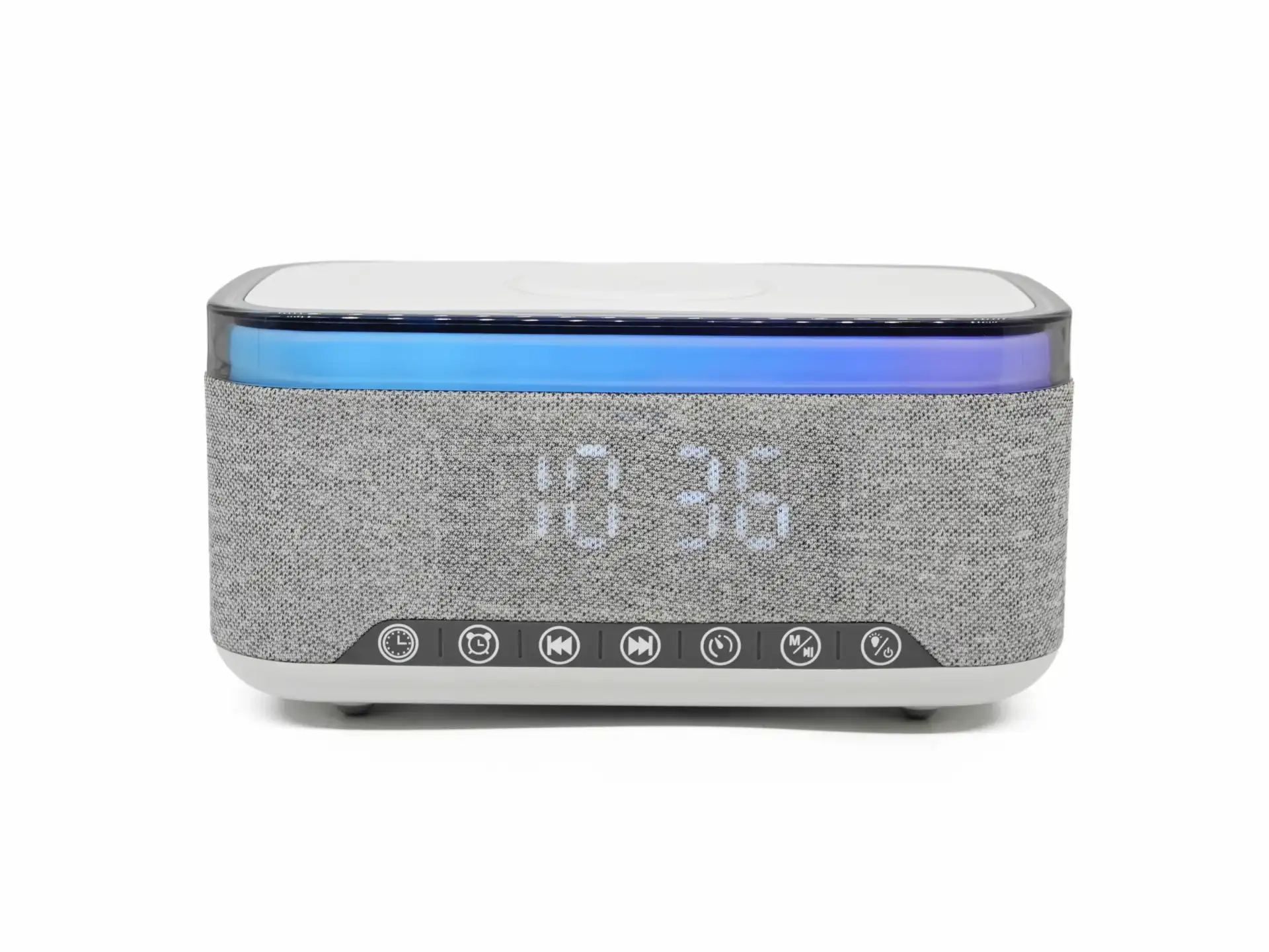 Denver Crq-225 - FM Clock Radio - With Bluetooth Function & Wireless Charging - Gray - FM - Dab Netzwerk Und Radiowecker