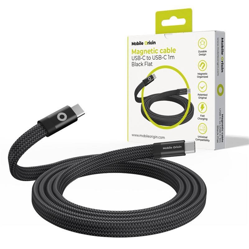 Mobile Origin Magnetic Flat Patented Originalcable Usb-c to Usb-c 1m - Black - Usb Kabel