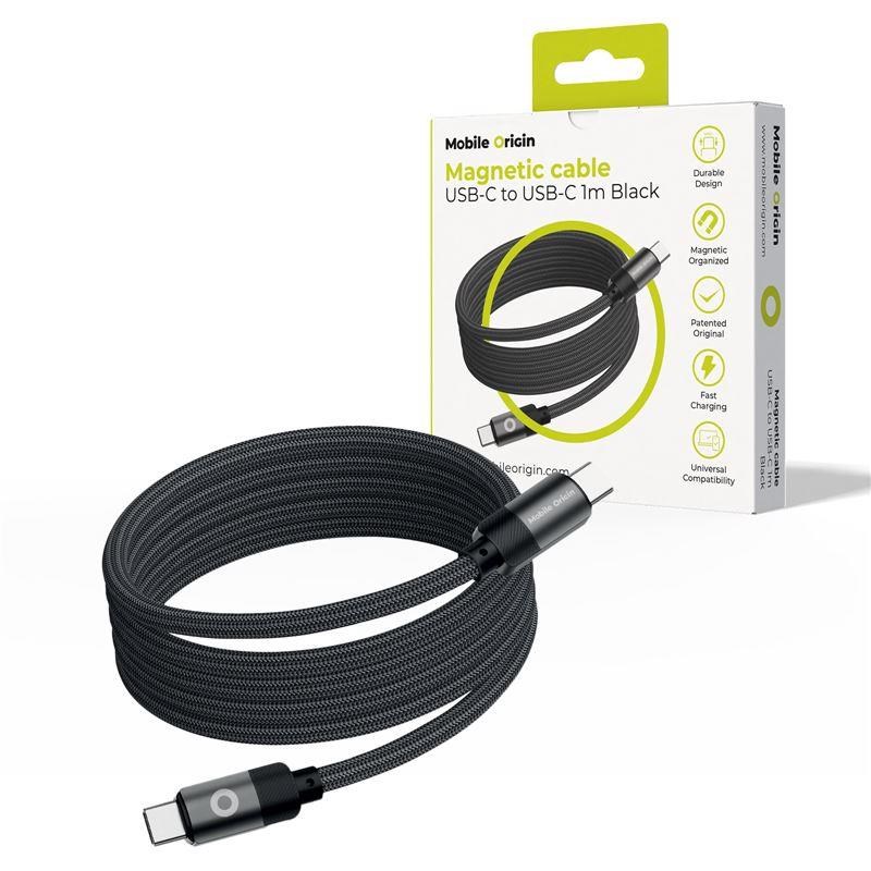 Mobile Origin Magnetic Patented Original Cable Usb-c to Usb-c 1m - Black - Usb Kabel Schwarz Mc2-usbc-1m-blk
