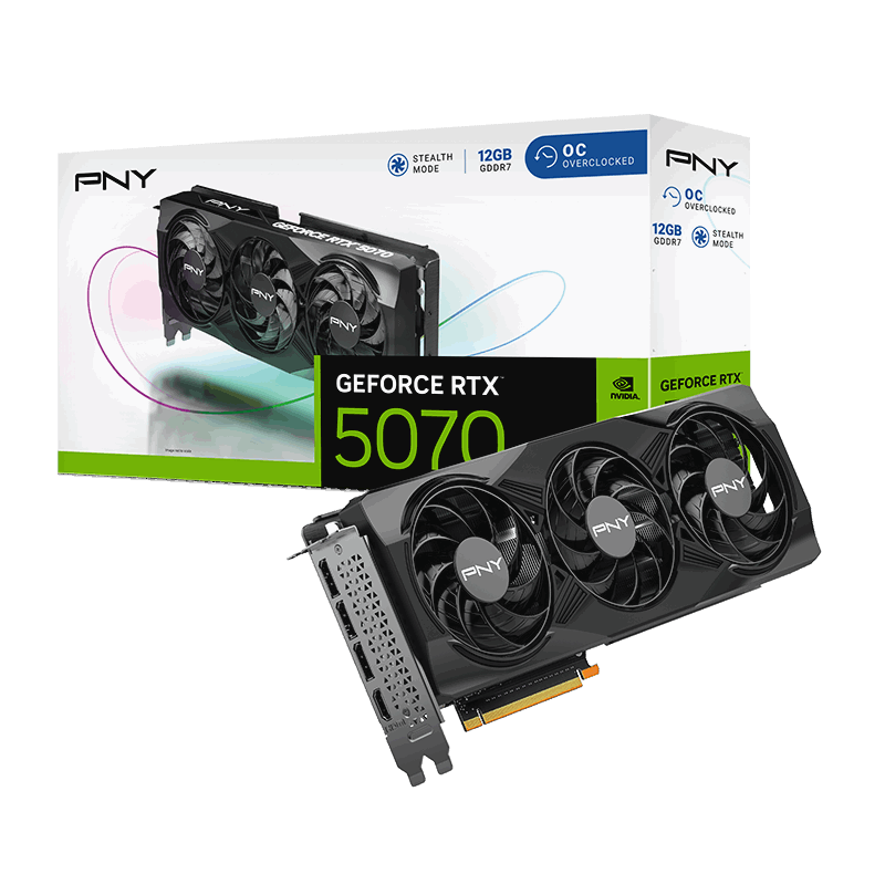 Pny Geforce Rtx 5070 Triple Fan - 12gb Gddr7 Ram - Grafikkarte Schwarz Vcg507012tfxpb1-o
