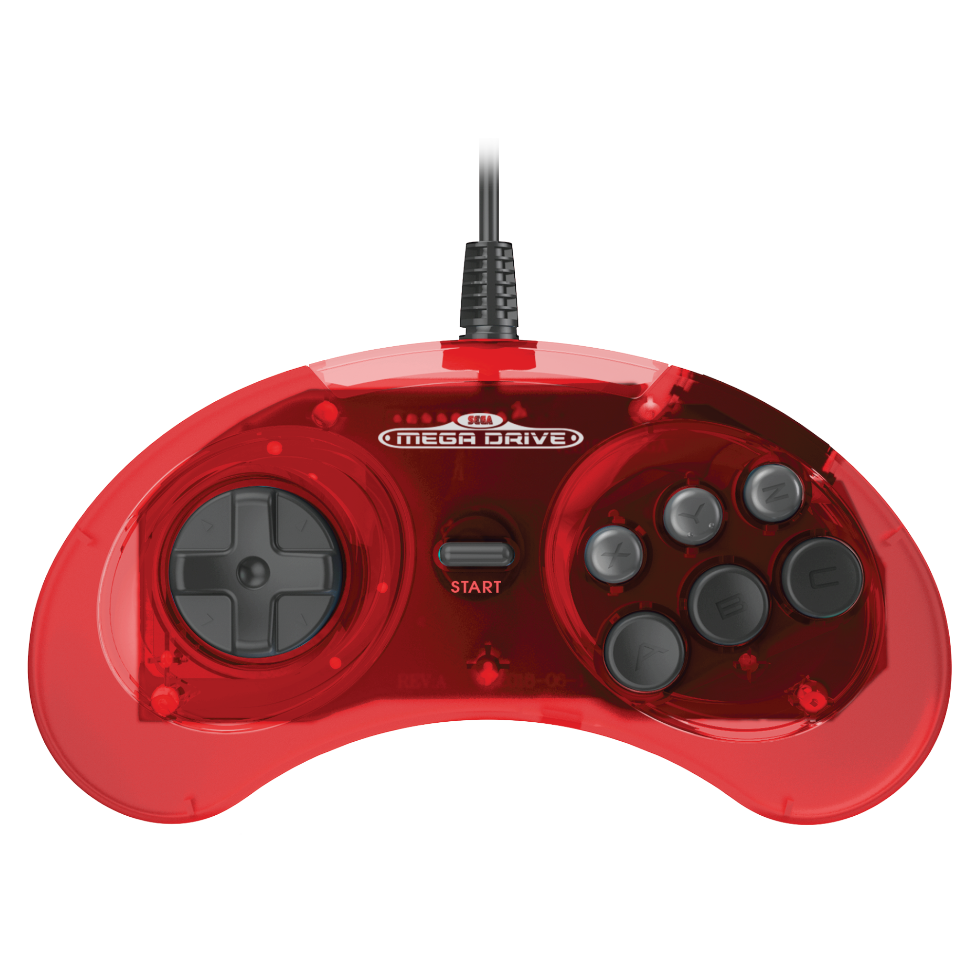 Retro-bit Crimson Red - Wired Controller - Sega Mega Drive - Gaming Zubehoer