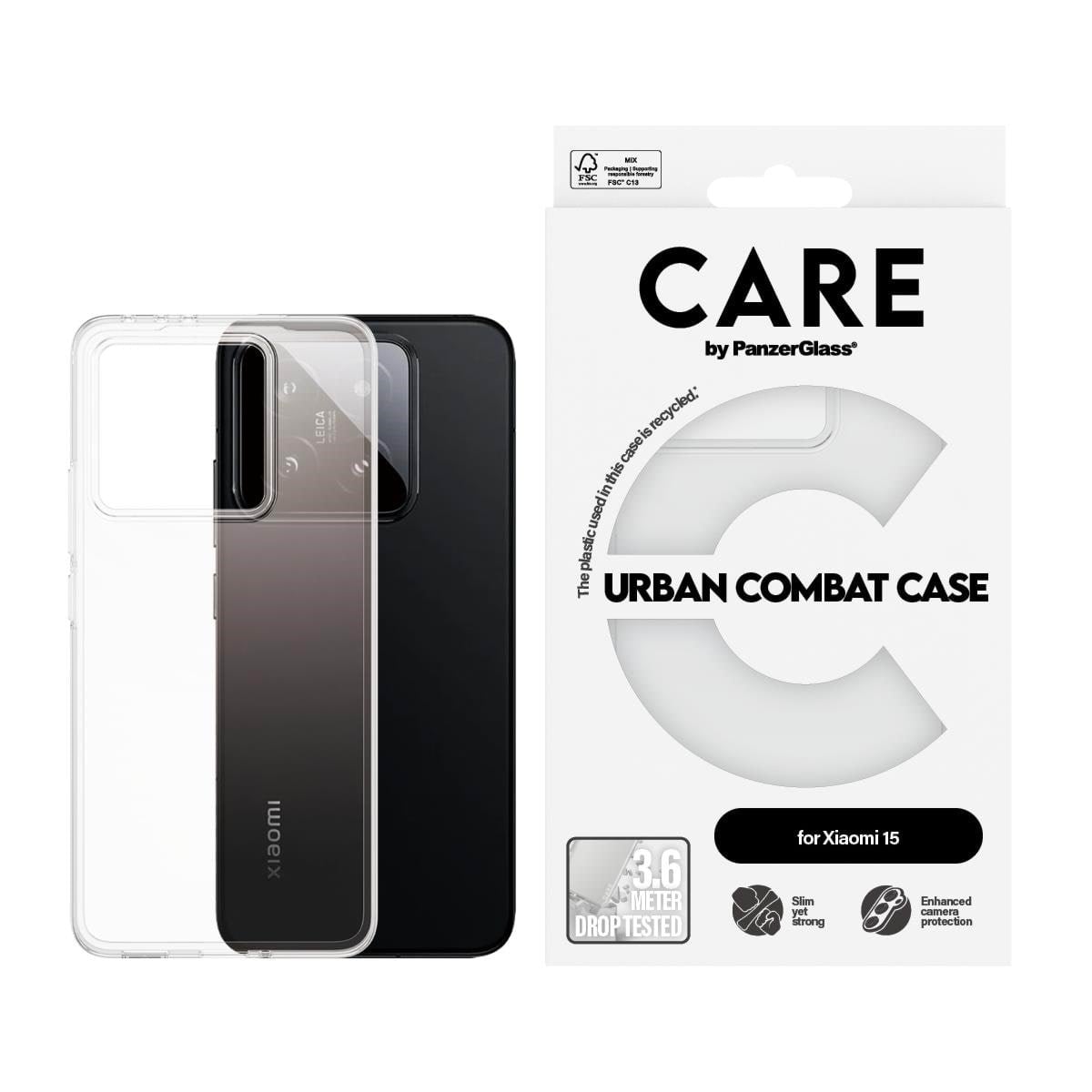Care by Panzerglass Flagship Case Transparent Urban Combat w. Clear Frame Xiaomi 15 - Handys Cover Cases
