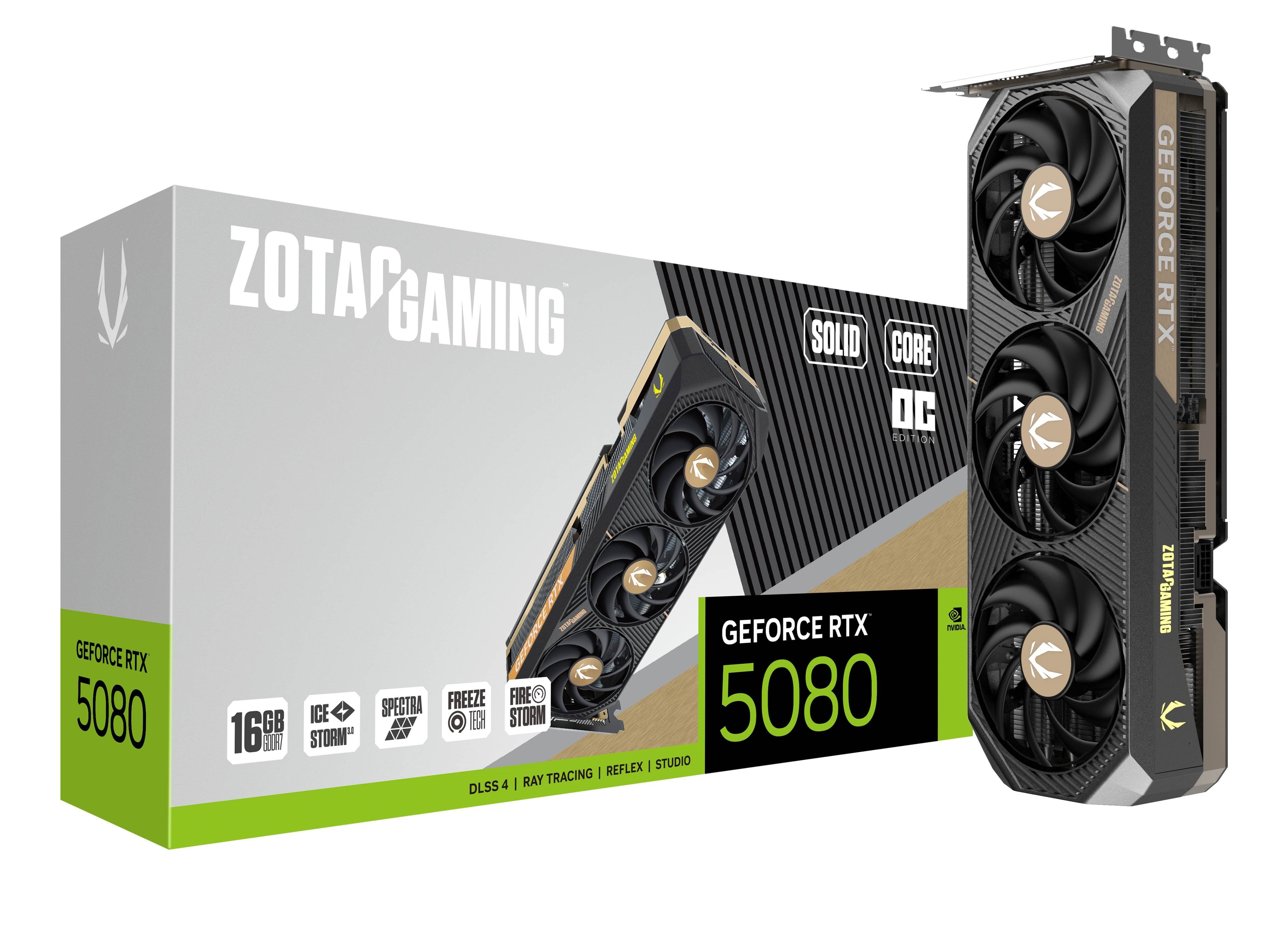 Zotac Geforce Rtx 5080 Solid Core OC - 16gb Gddr7 Ram - Grafikkarte Schwarz Zt-b50800j2-10p