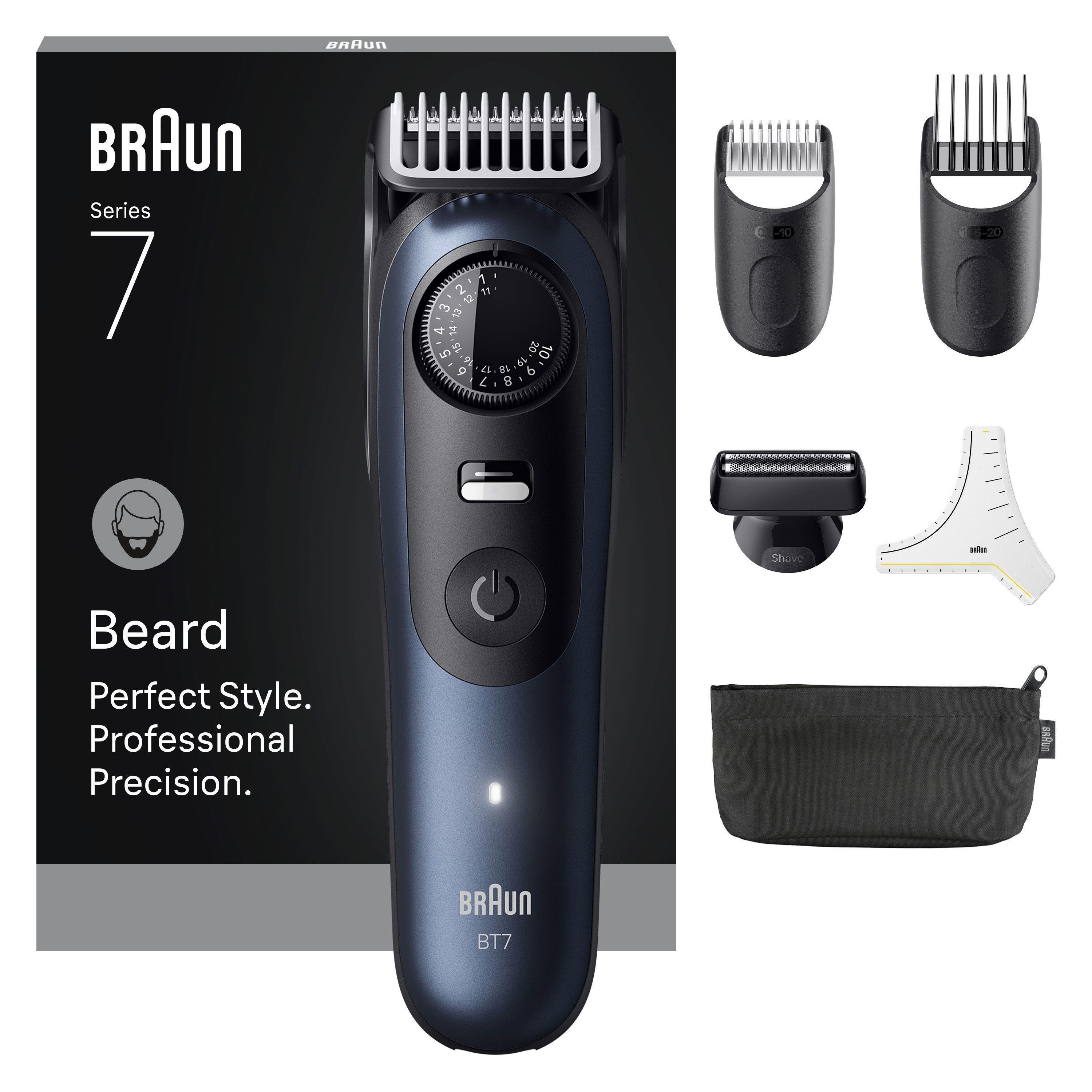 Braun Barttrimmer Styler BT 7520 - Black / Deep Blue - Haarschneidegeraete