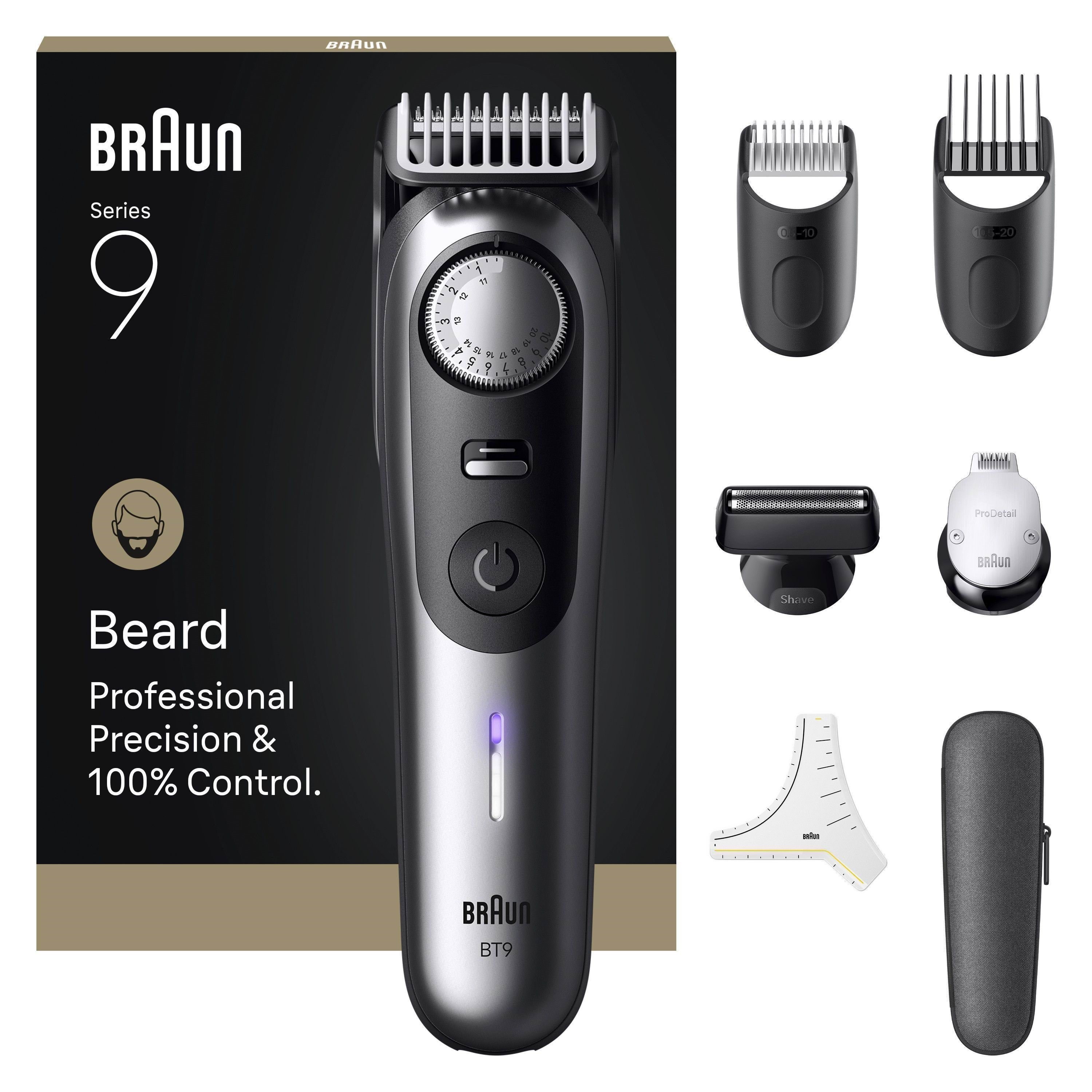 Braun Barttrimmer Styler BT 9520 - Satin Chrome - Haarschneidegeraete