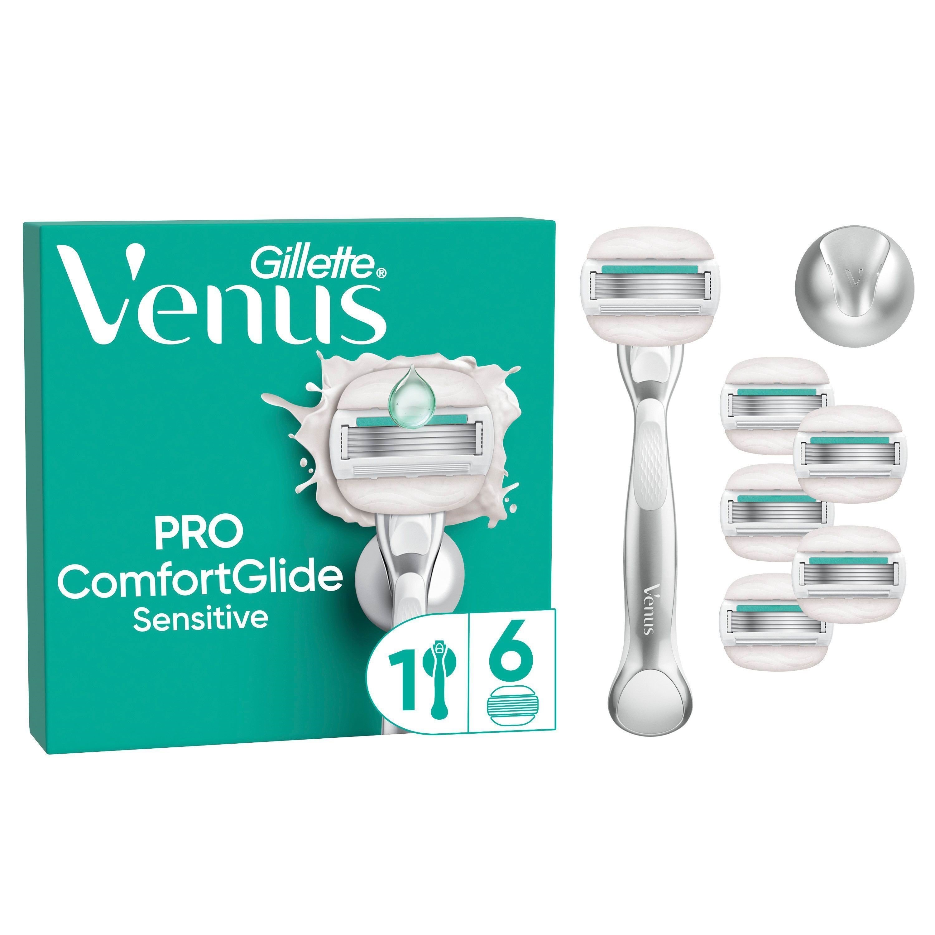 Gillette-venus Pro CG Sensitive Handle + 6 Refills + 1 Hook - Rasierausstattung