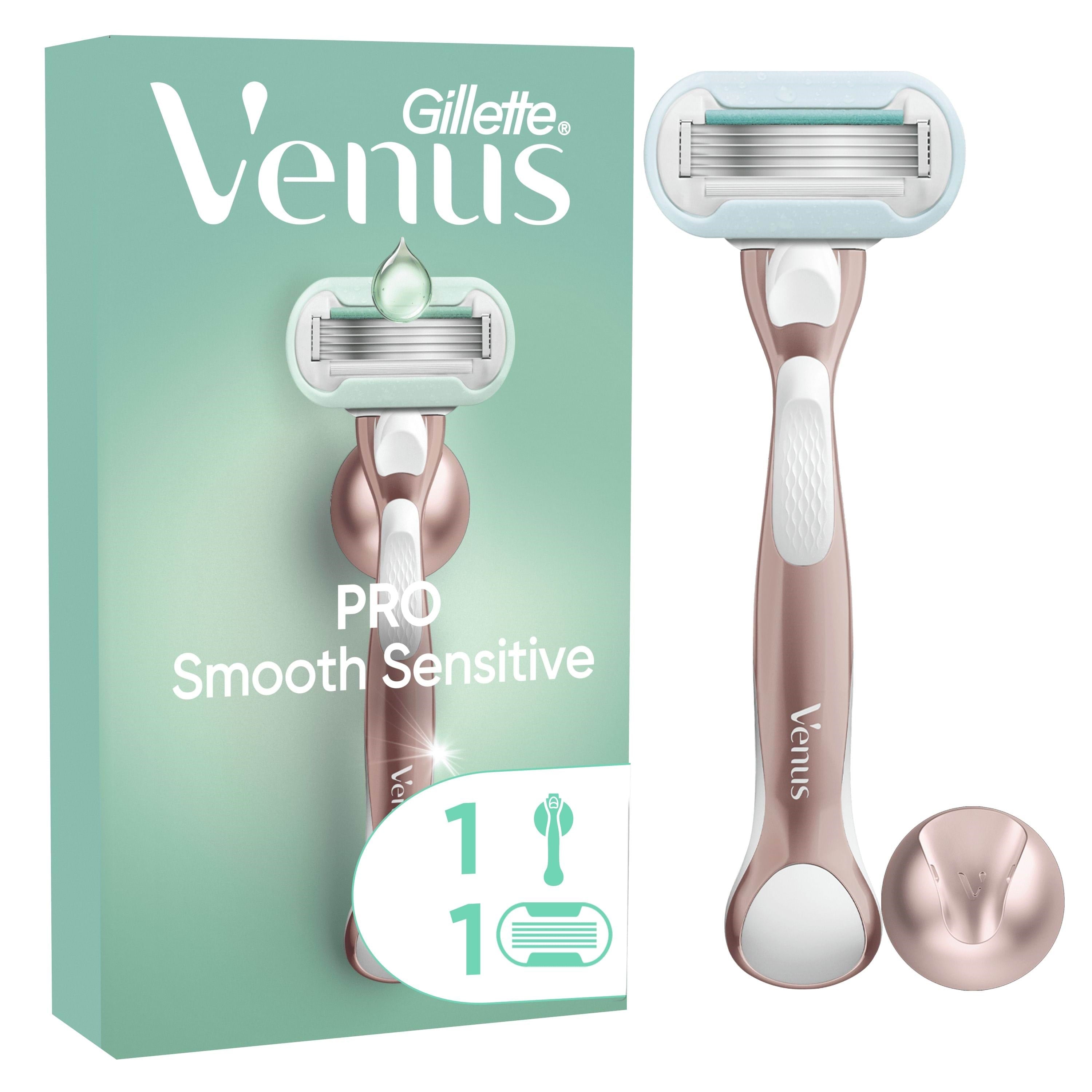 Gillette-venus Pro Smooth Sensitive Handle + 1 Refill + 1 Hook - Rasierausstattung