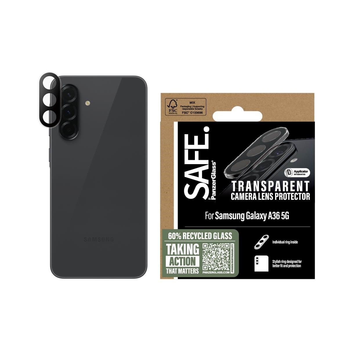 Safe by Panzerglass Camera Lens Protector Transparent Samsung Galaxy A36 5G - Handys Schutzfolie