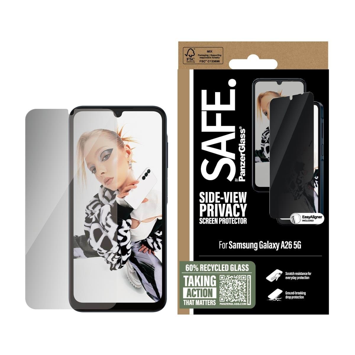 Safe by Panzerglass Privacy Screen Protector Samsung Galaxy A26 5G | Ultra-wide Fit - Handys Schutzfolie Sarpuwfg38541
