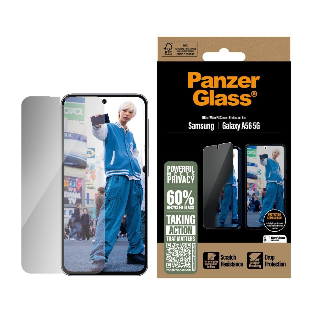 Panzerglass Privacy Screen Protector Samsung Galaxy A56 5G | Ultra-wide Fit - Handys Schutzfolie Pgrpuwfg38380