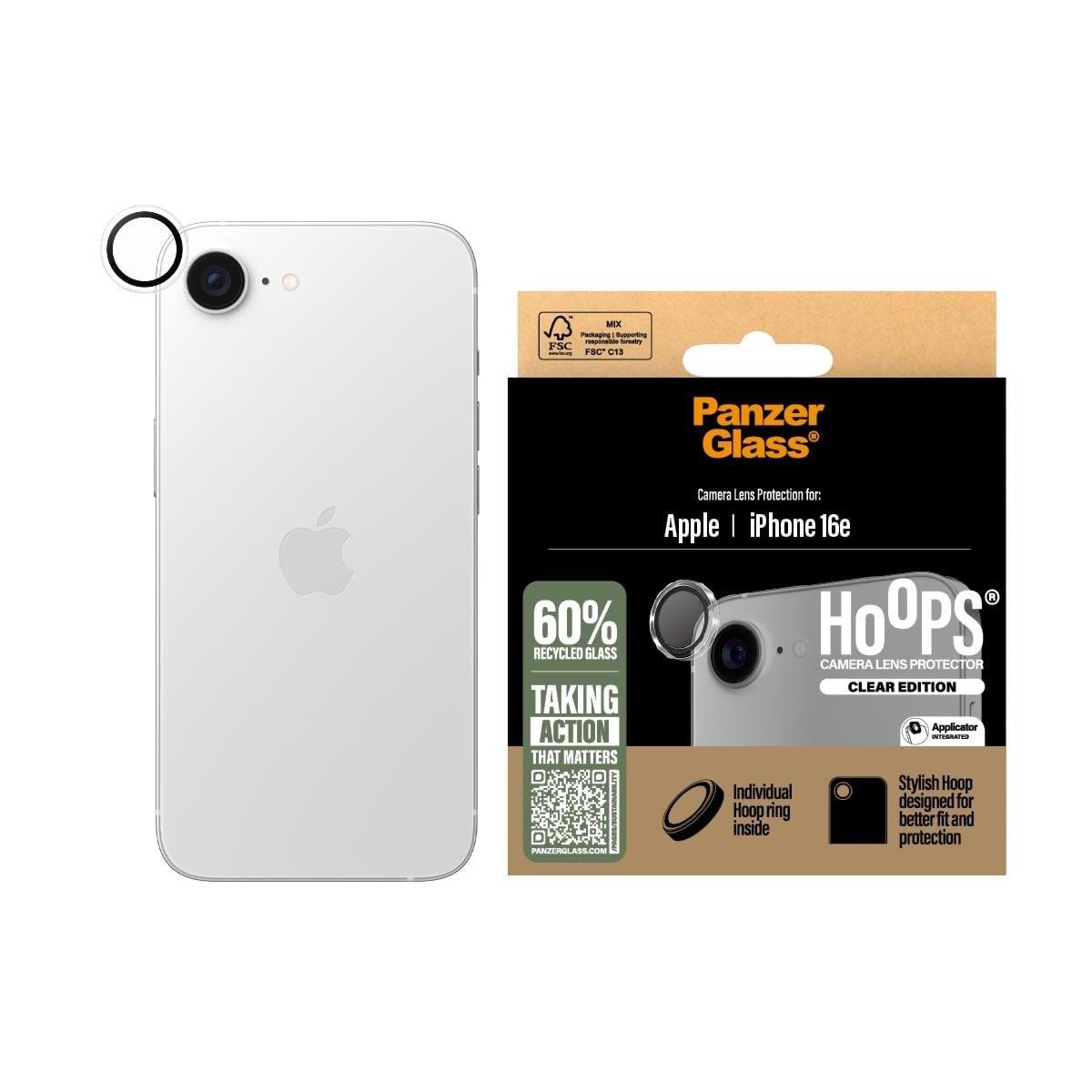 Panzerglass Hoops Camera Lens Protector Transparent Iphone 17e | 16e - Handys Schutzfolie