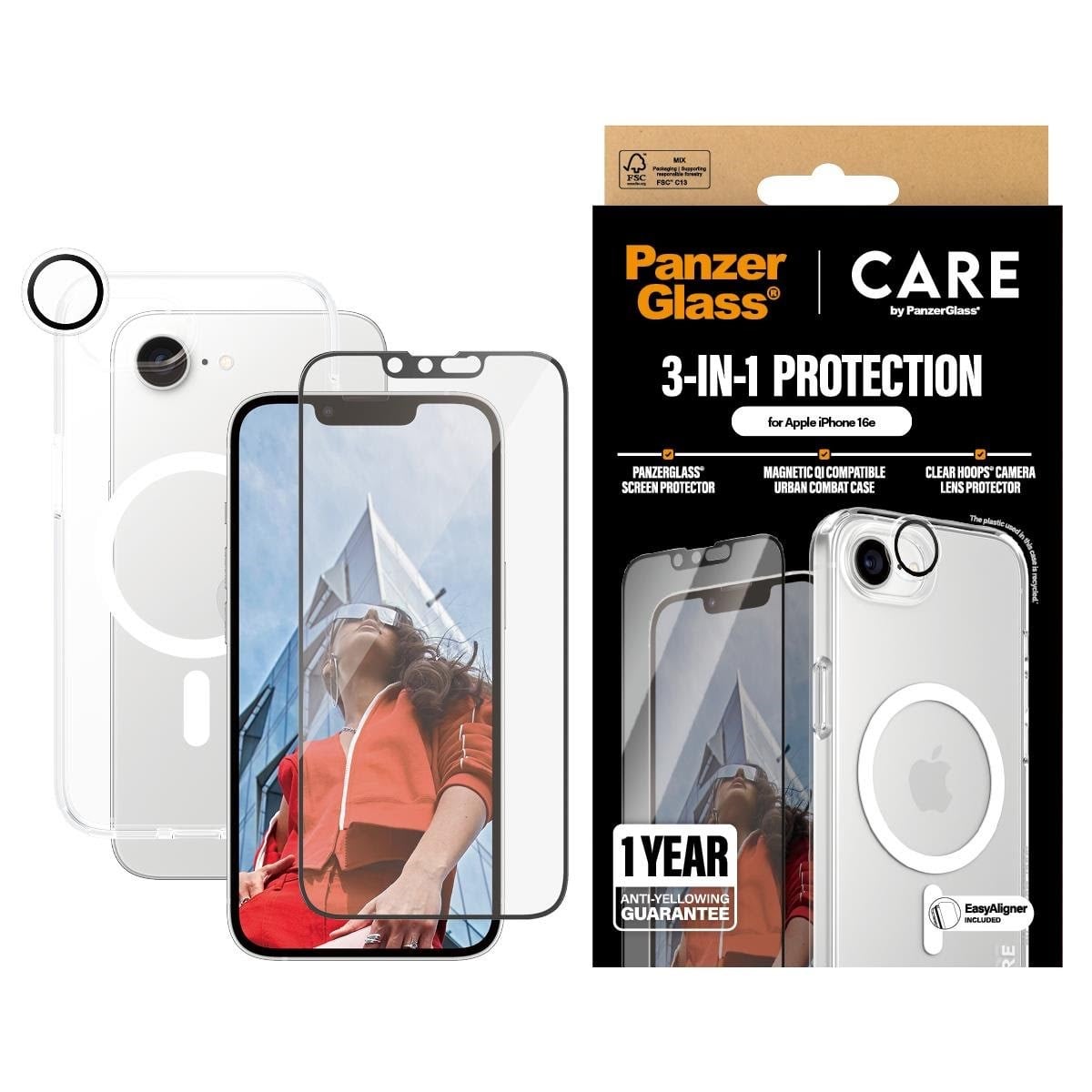Care by Panzerglass Flagship 3-in-1 Bundle Iphone 17e | 16e - Handys Schutzfolie Crnchnug29845