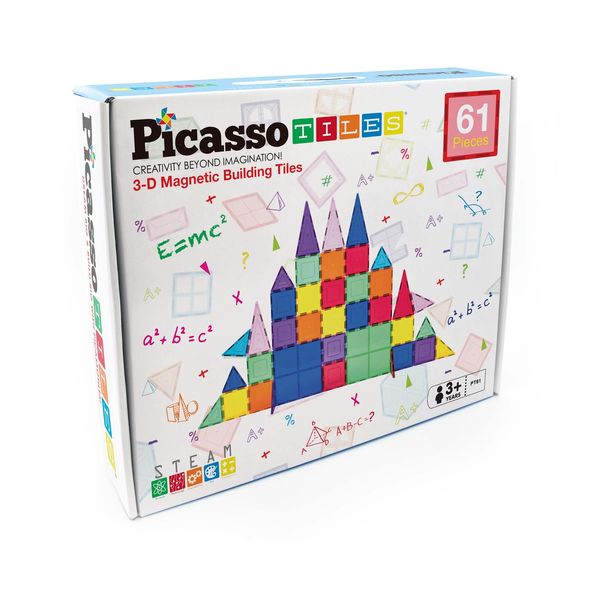 Picassotiles Magnetic Tiles Set 61 Pcs - Bausets