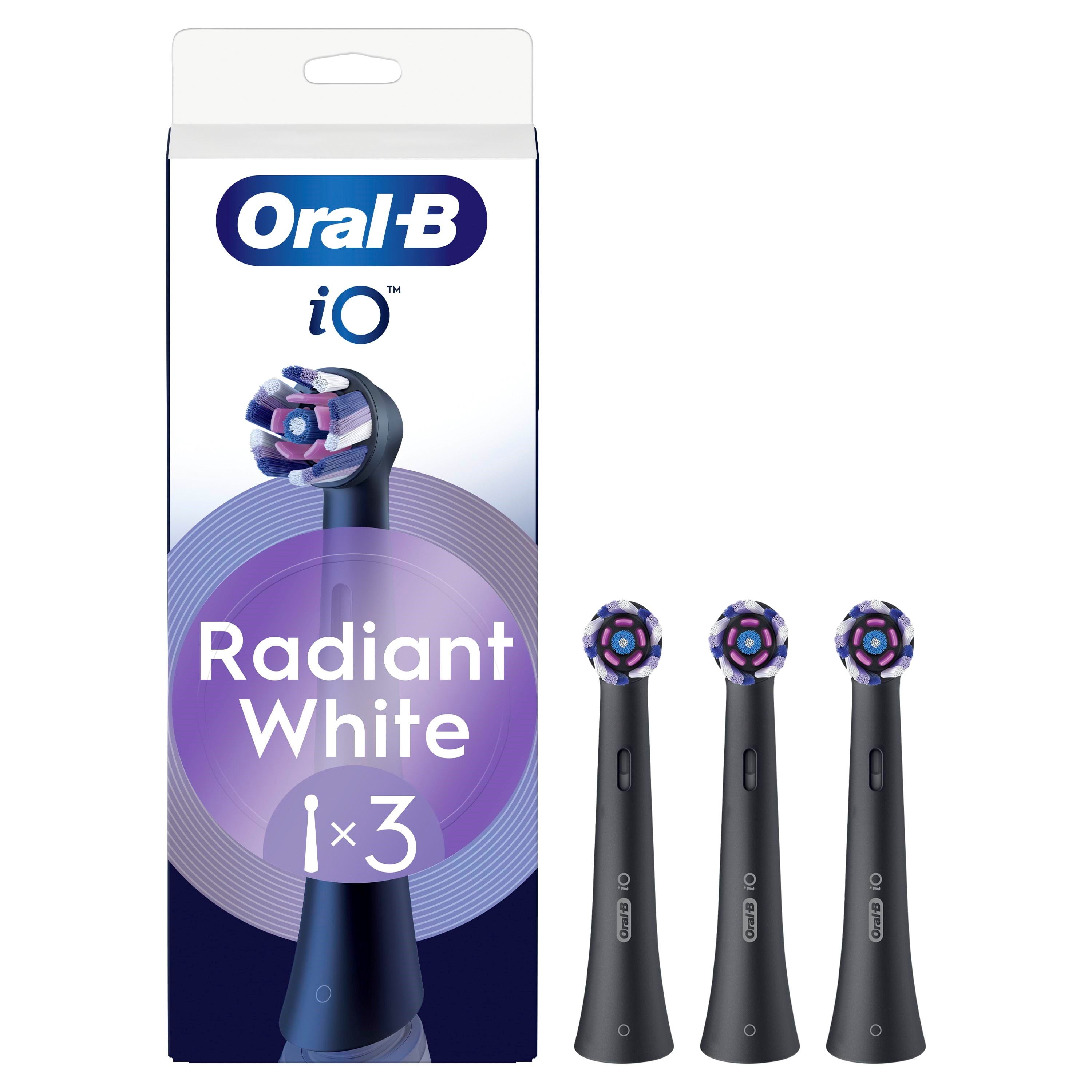 Oral-b Bürstenköpfe iO Radiant White Black - 3 Pcs - Elektrische Zahnbuersten 8700216457118