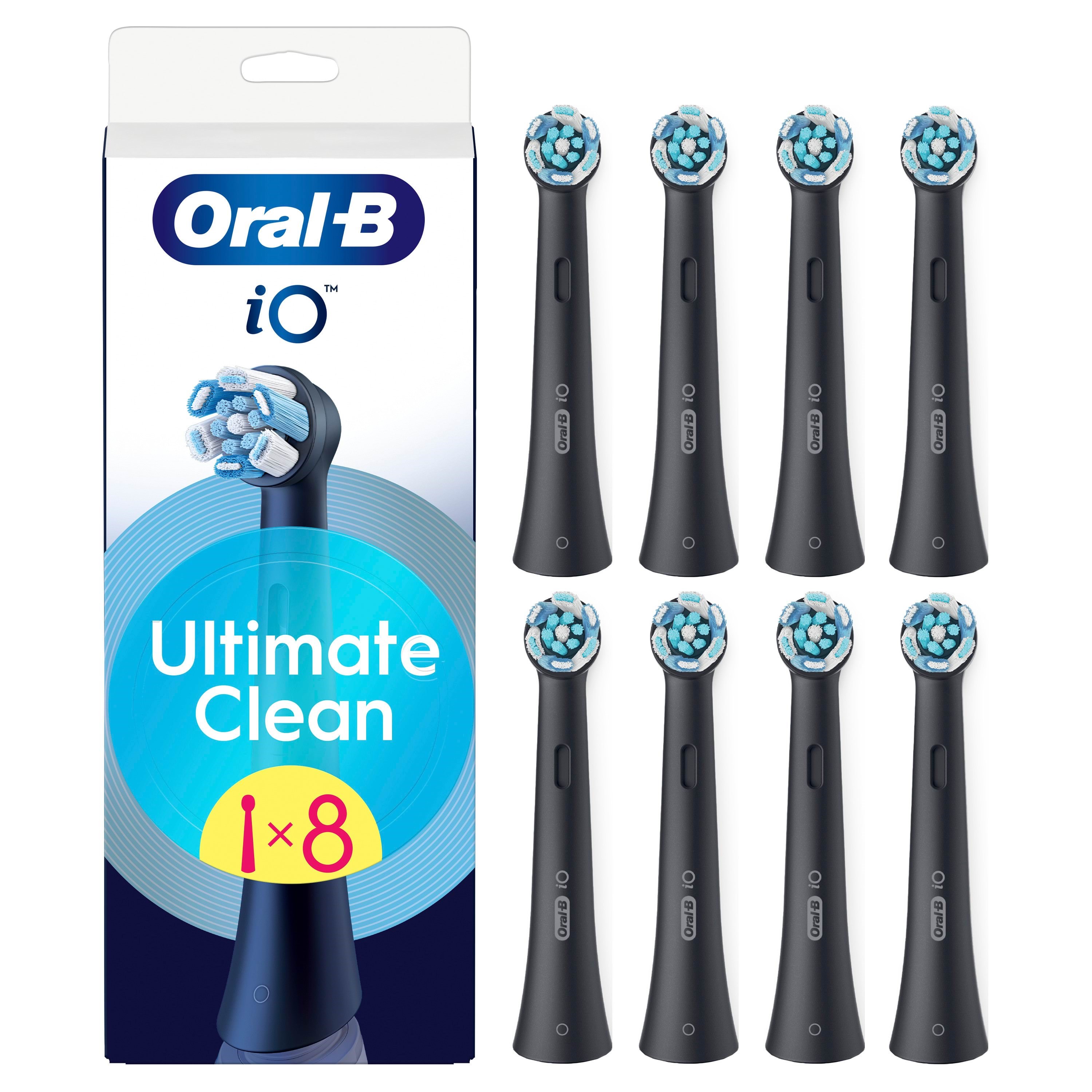 Oral-b Bürstenköpfe iO Ultimate Clean Black - 8 Pcs - Elektrische Zahnbuersten 8700216778497