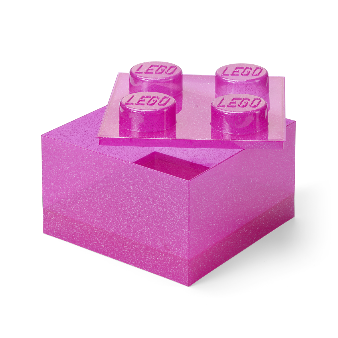 Lego Storage Brick 4 Top Lid Glitter Medium Violet - Kinderzimmer 40090801