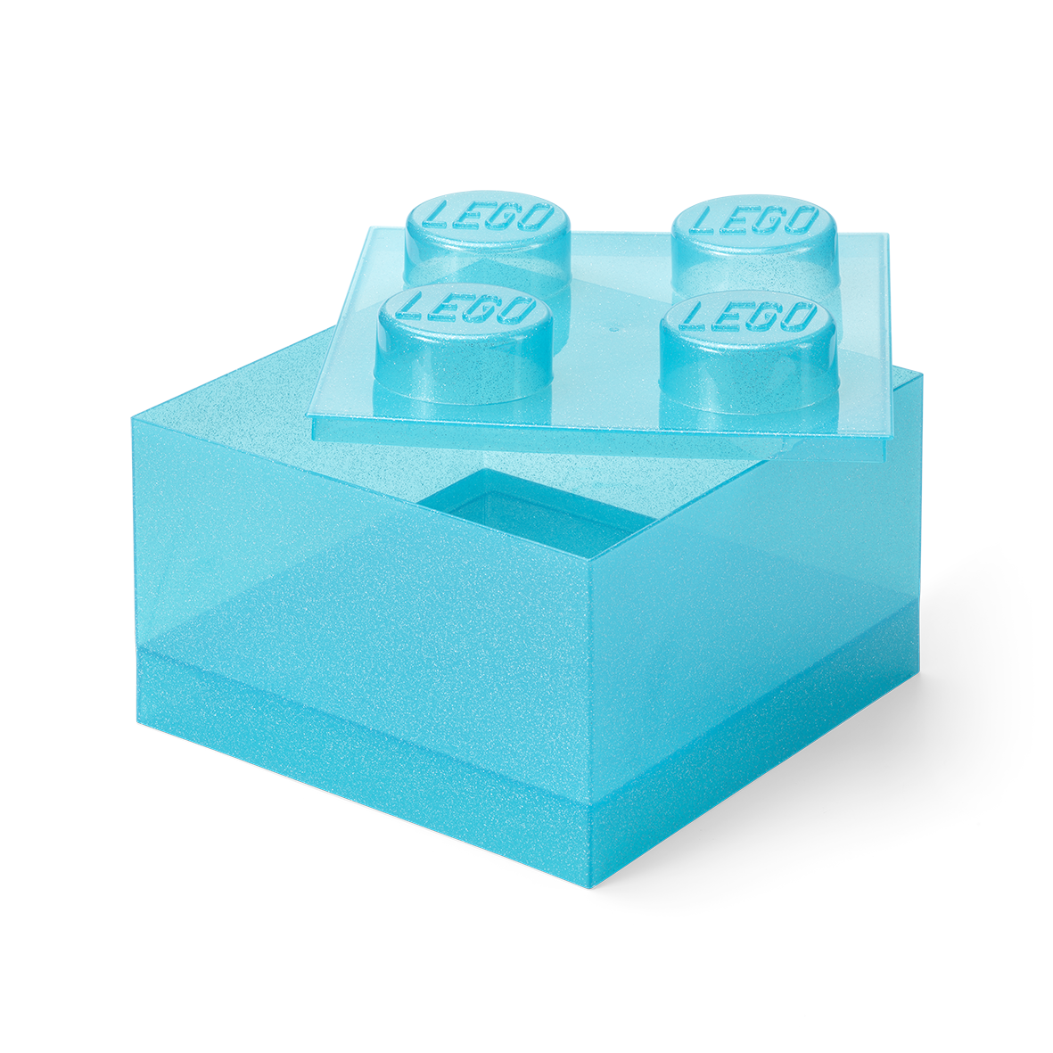 Lego Storage Brick 4 Top Lid Glitter Light Blue - Kinderzimmer