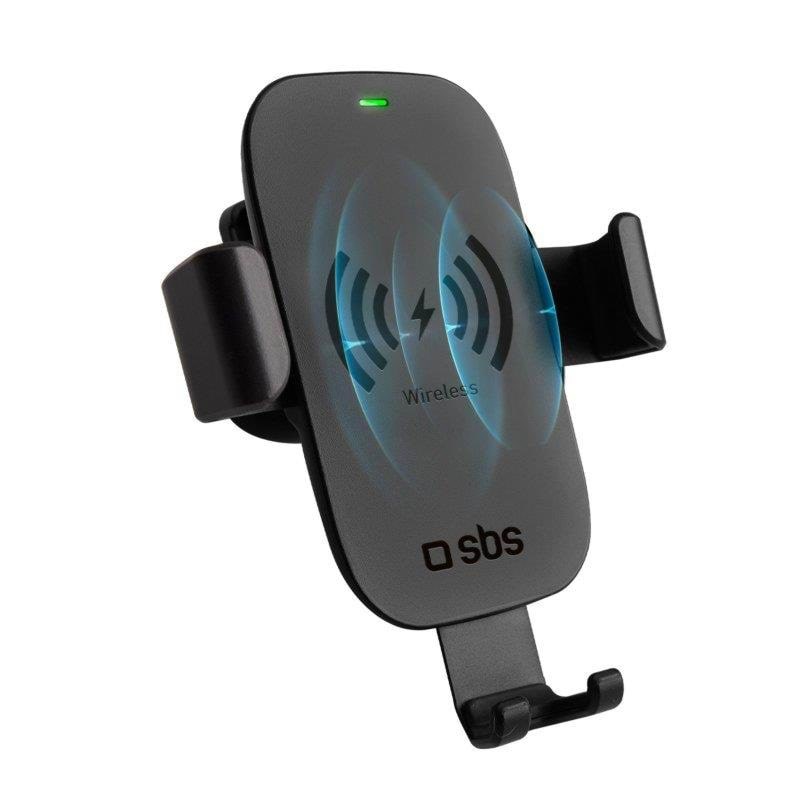 Sbs Wireless Gravity Phone Holder For Cars With a Quick Charger - Black - Handys Adapter Und Ladegeraete Tesupgravwirlite10w