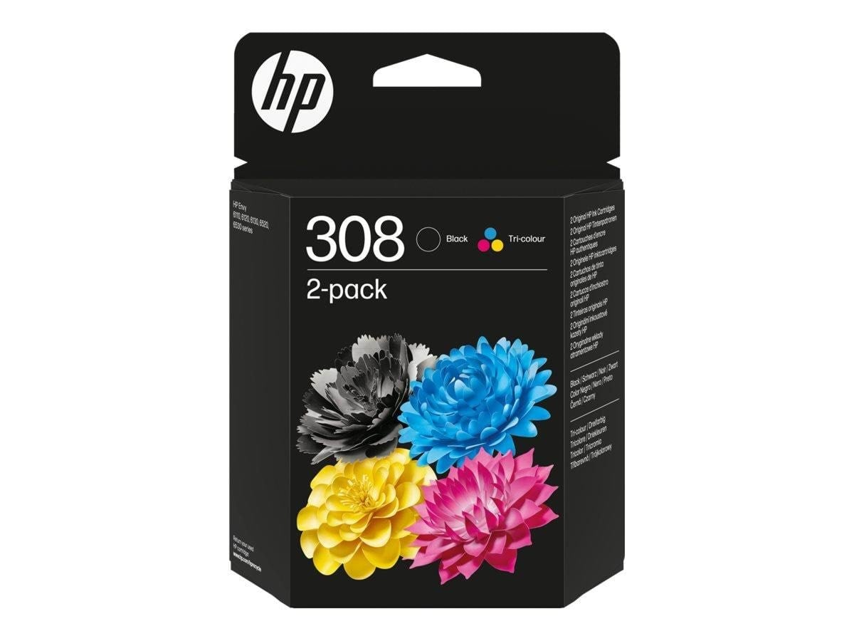 HP 308 / 6l6s6ue - 2-pack Black And Color (Cyan Magenta Yellow) Ink - Druckerzubehoer Tinte Toner